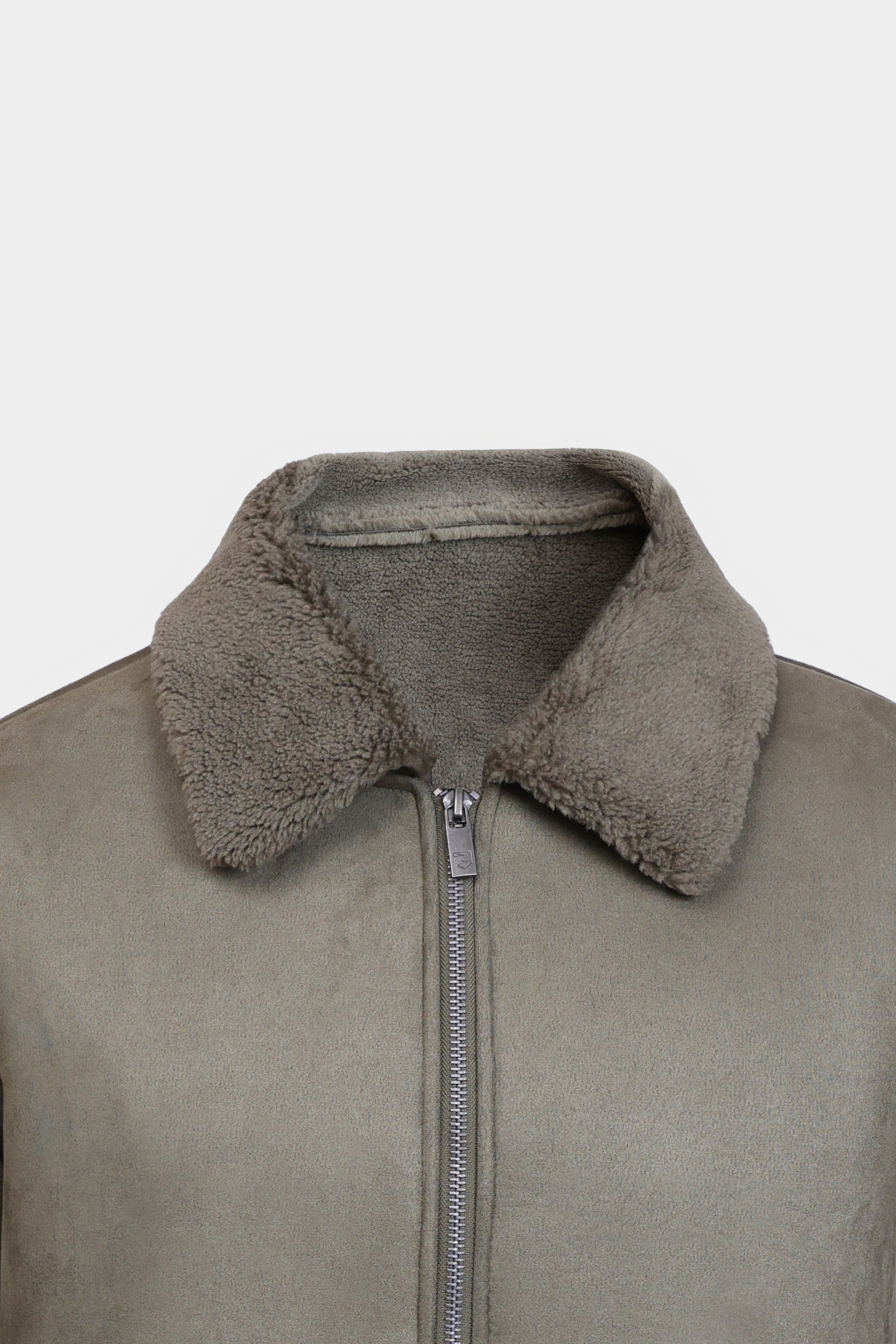 Suede Jacket With Sherpa Lining - Cougar Clothing