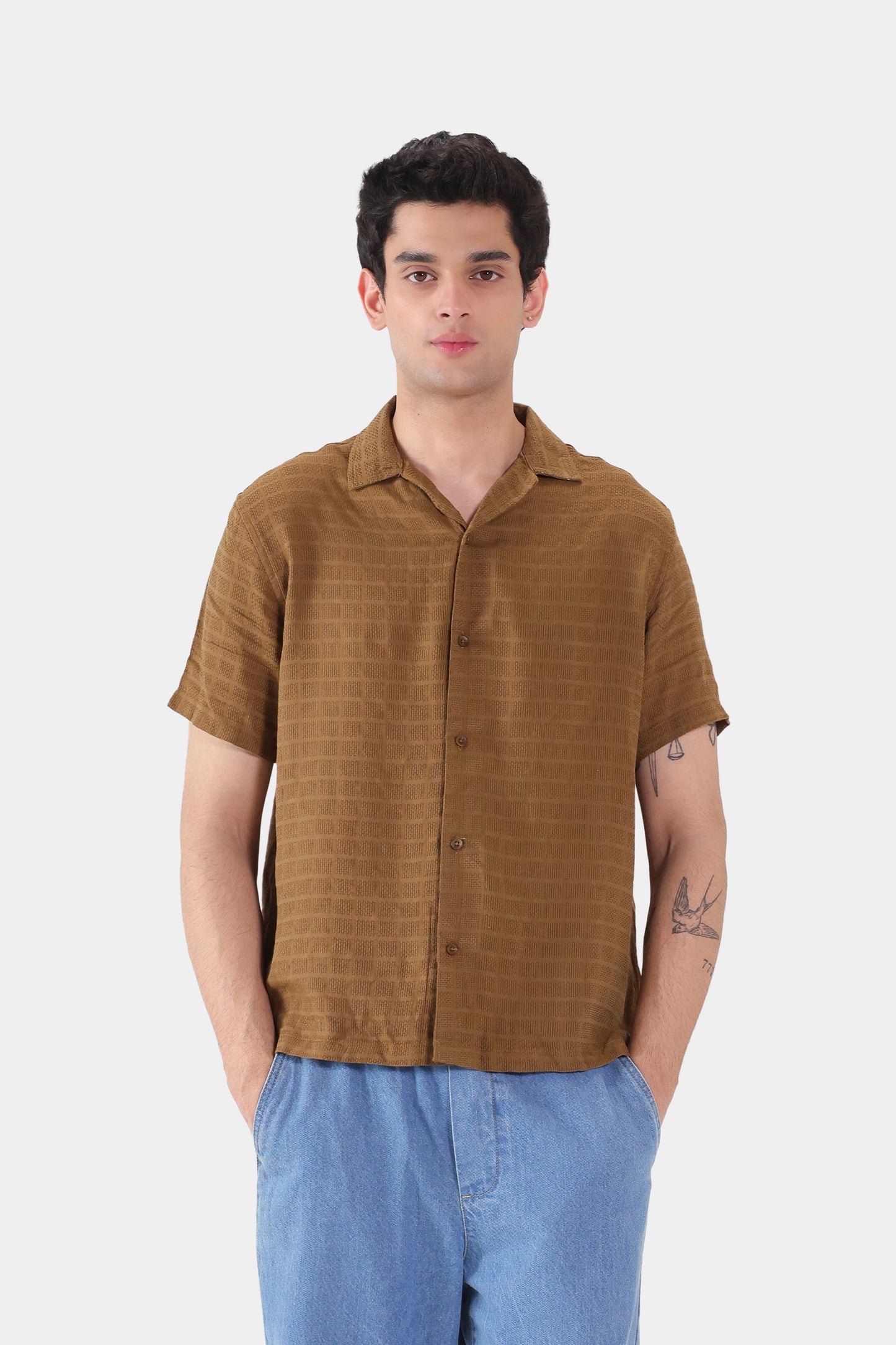 Textured Cotton Shirt - Cougar Clothing