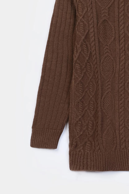 Textured Knit Roll Neck Sweater - Cougar Clothing
