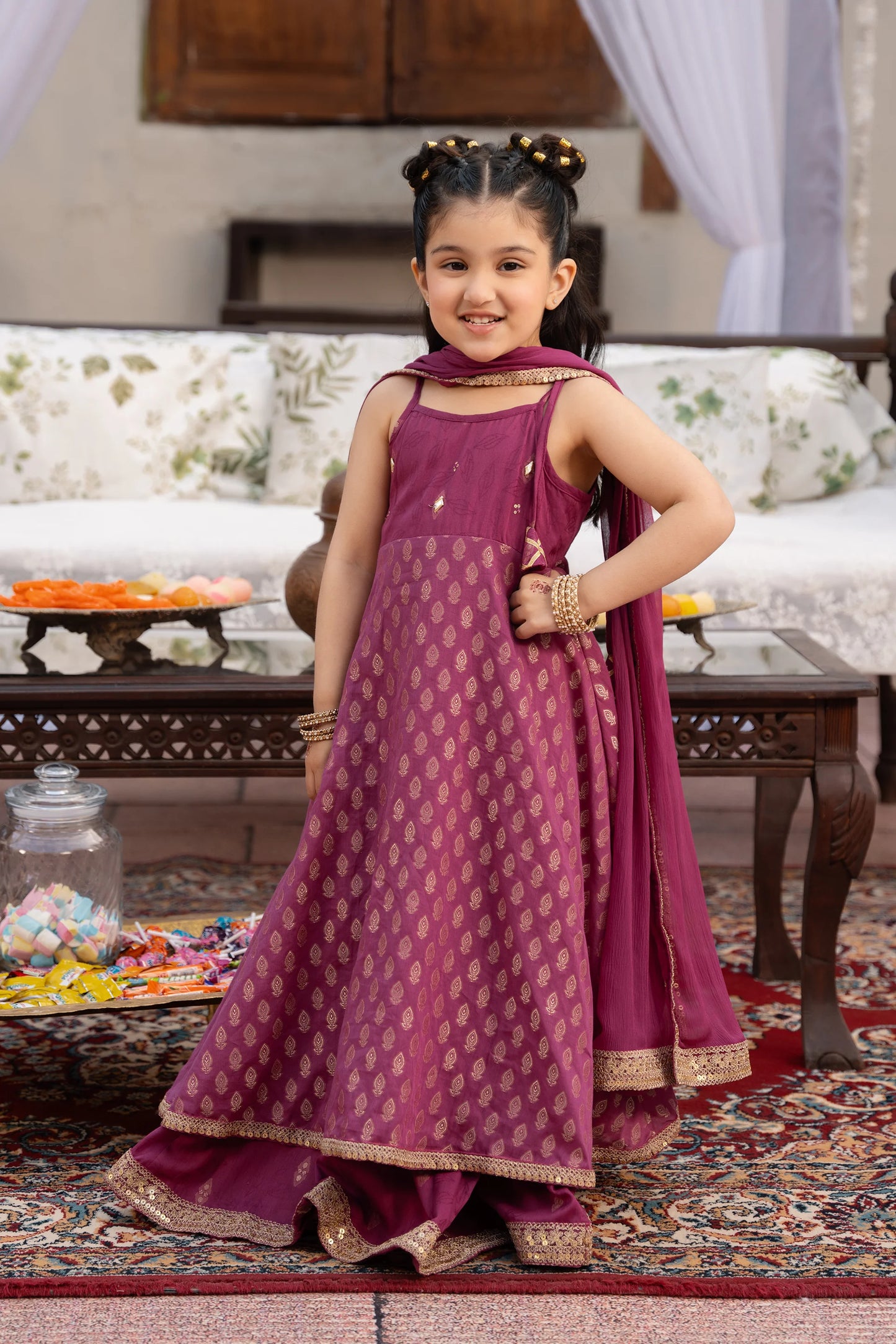 Jamawar Frock-Lehenga Set - Cougar Clothing