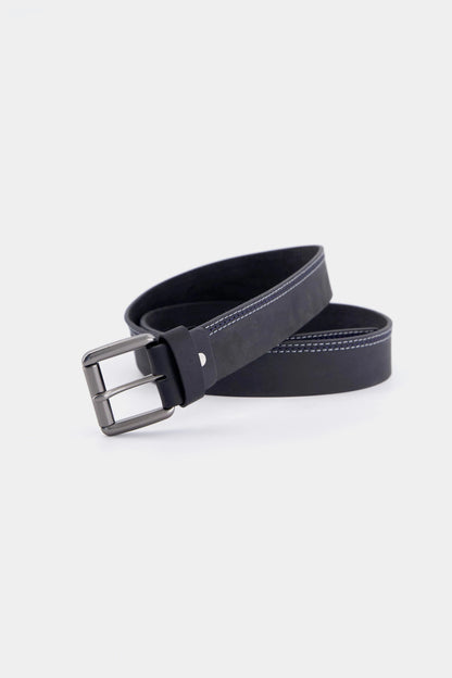Leather Belt With Side Stitches - Cougar Clothing