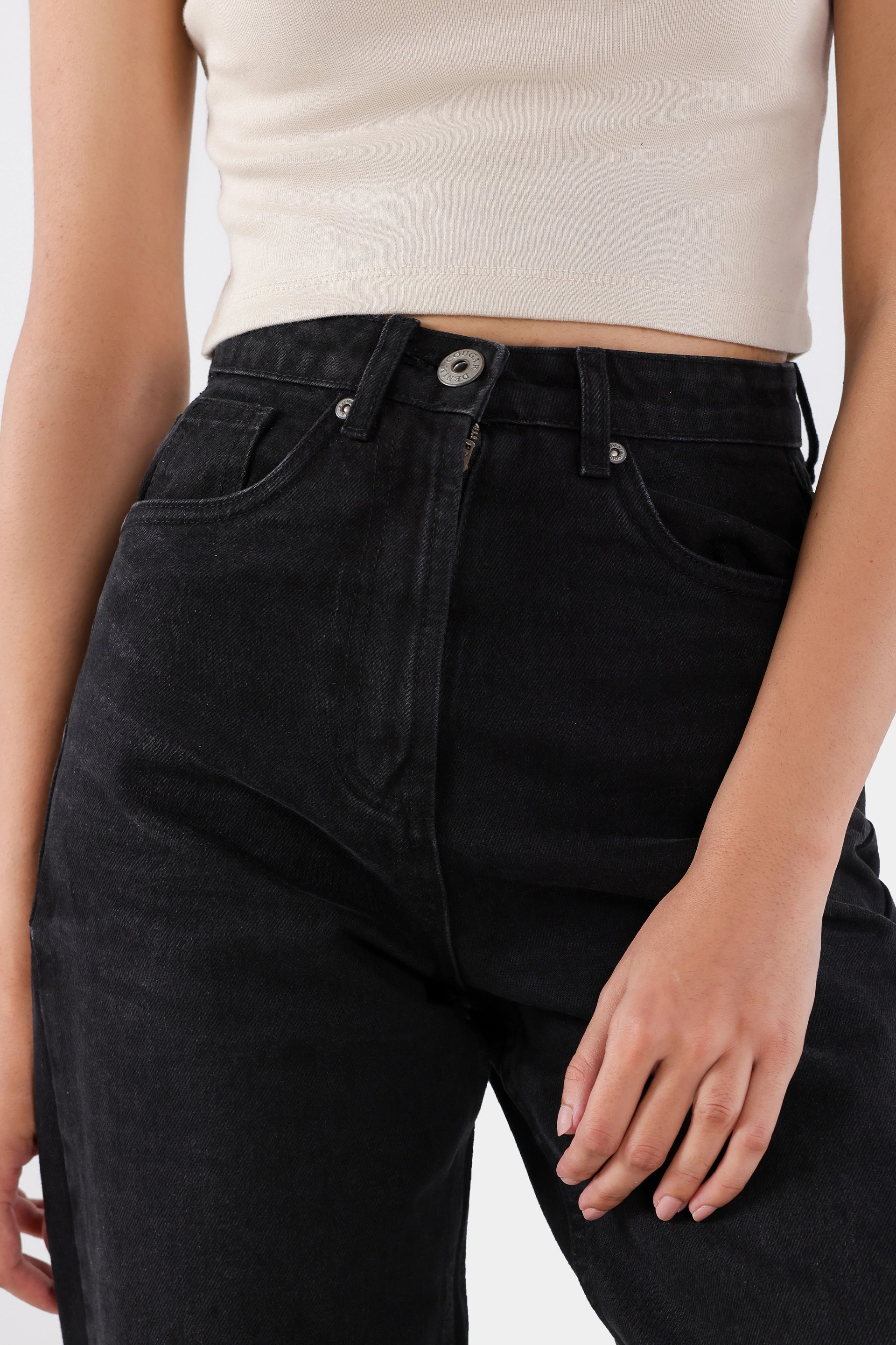 Frayed Hem Straight Fit Jeans - Cougar Clothing