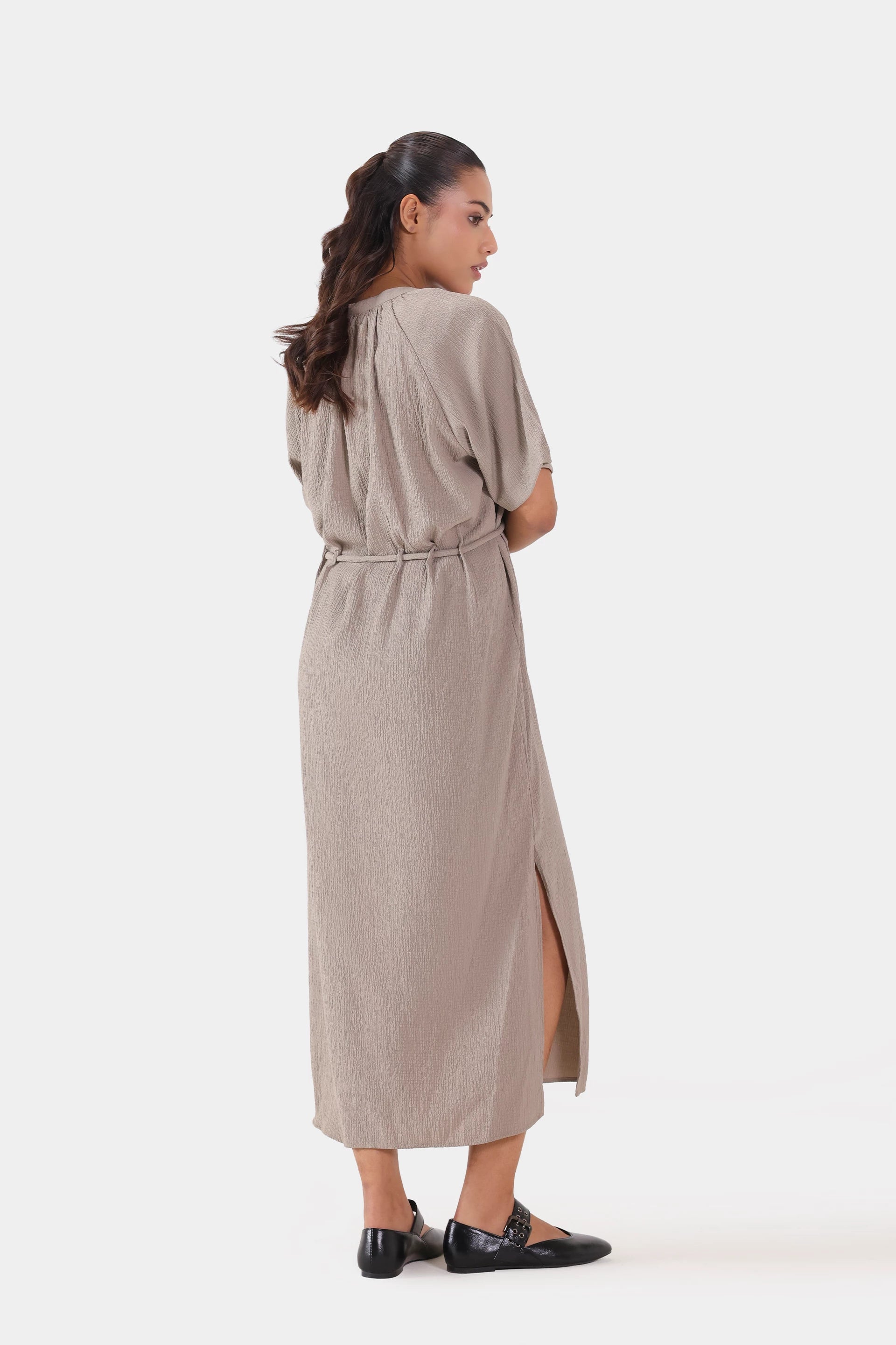 Crushed Midi Dress - Cougar Clothing