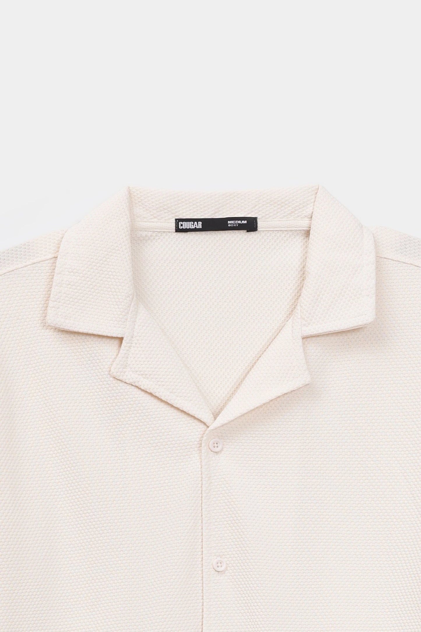 Popcorn Knit Boxy Shirt - Cougar Clothing