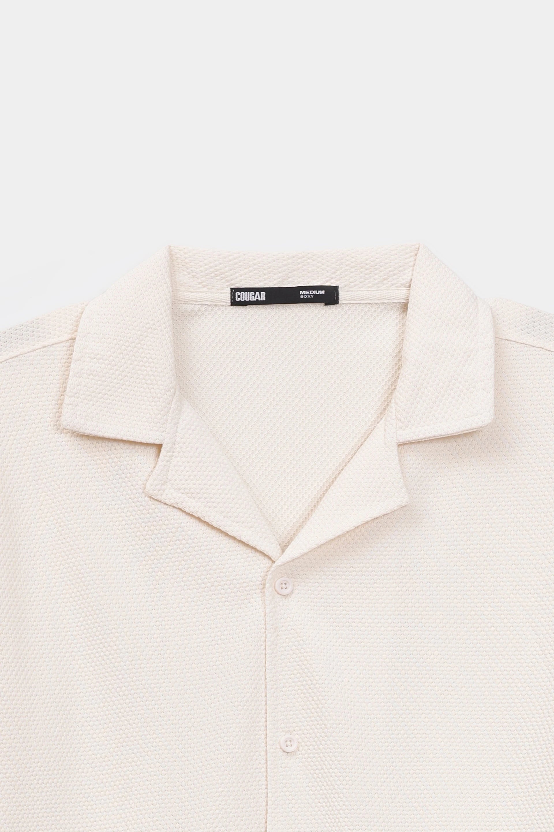 Popcorn Knit Boxy Shirt - Cougar Clothing