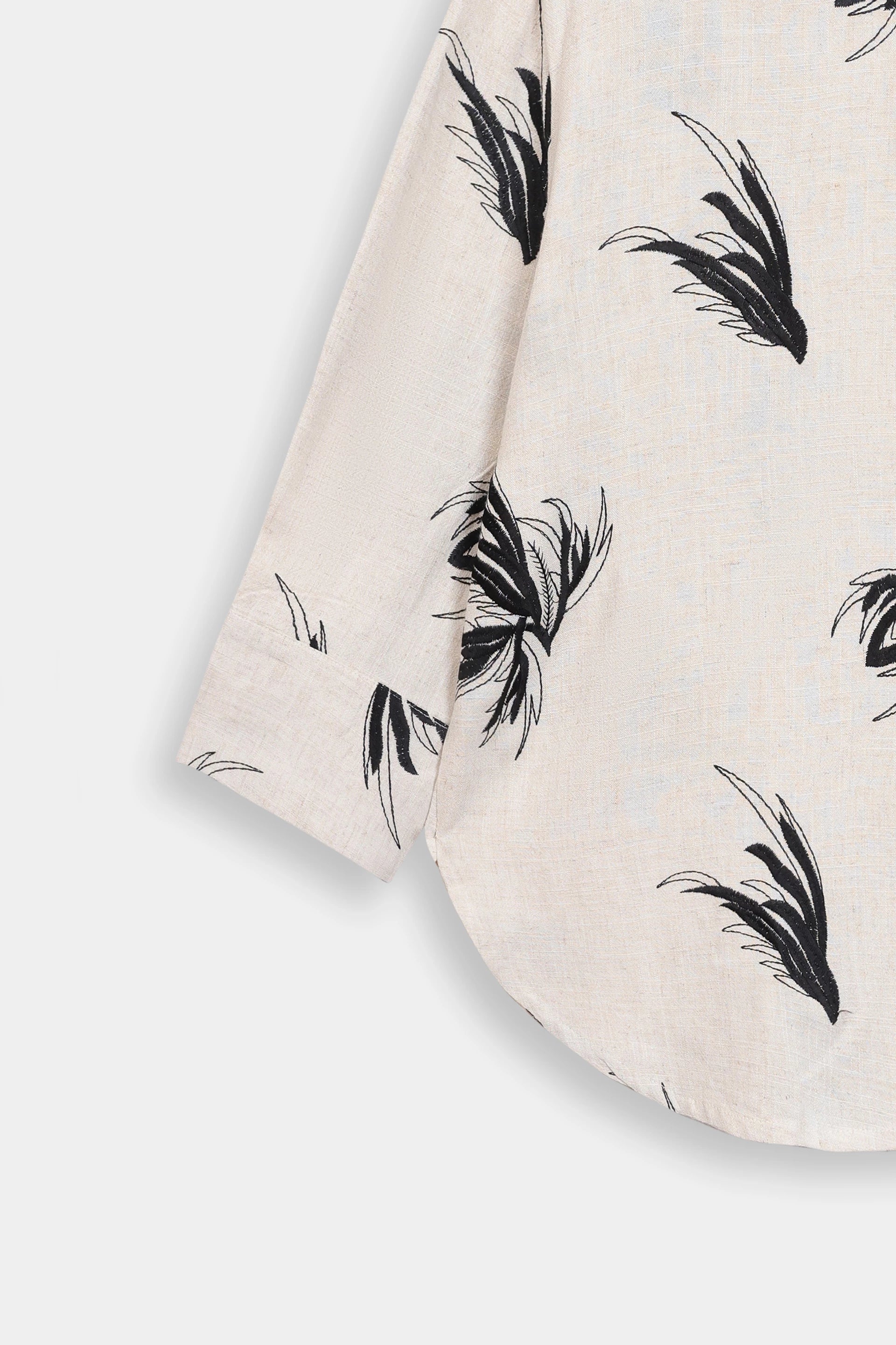 Slub Cotton Printed Shirt - Cougar Clothing