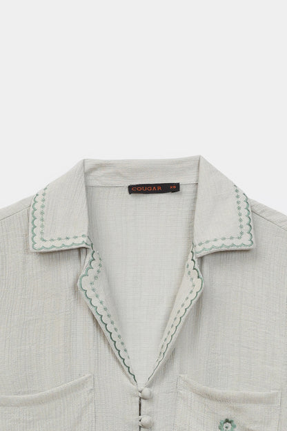 Embroidered Resort Collar Shirt - Cougar Clothing