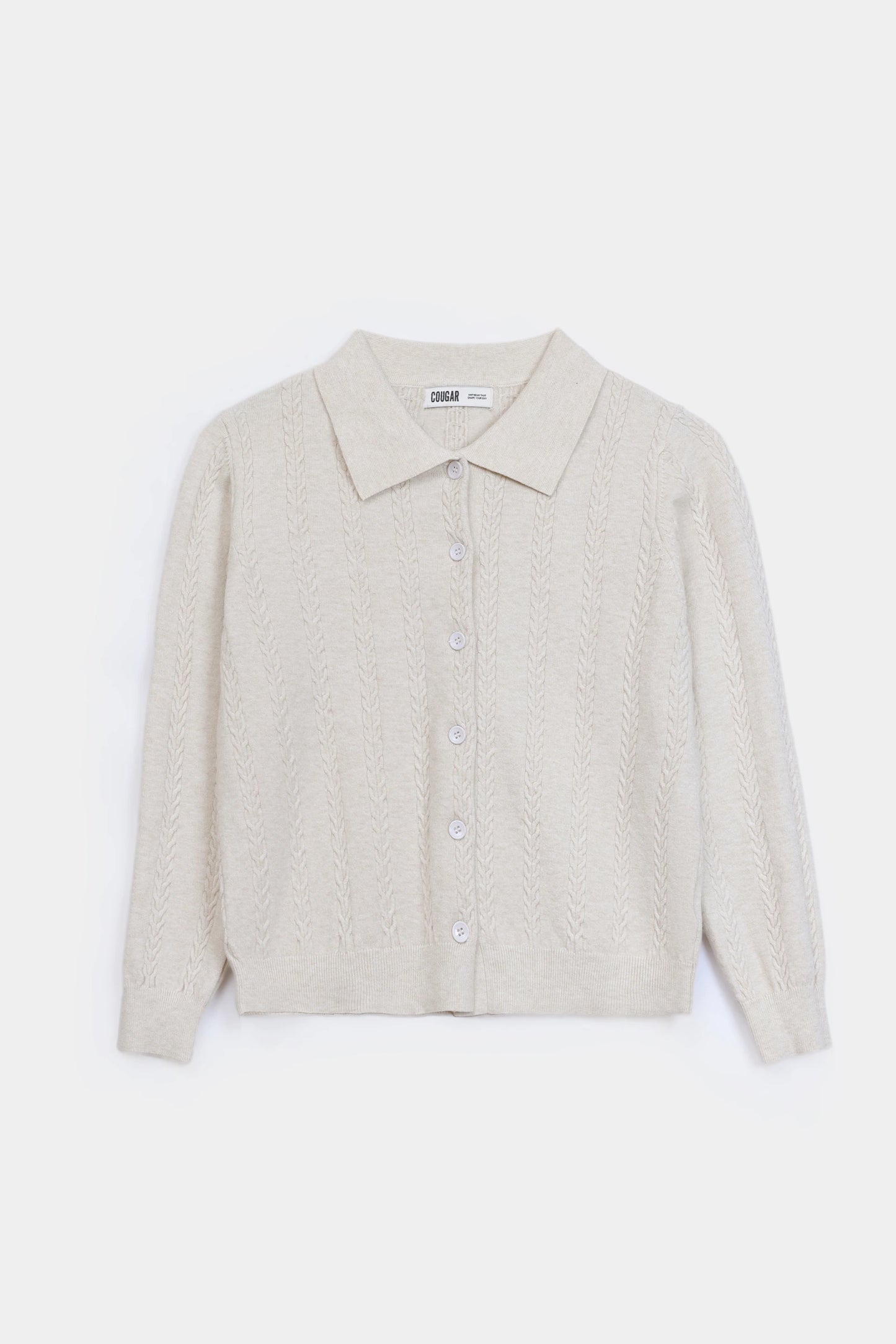 Button-Down Cable Knit Cardigan