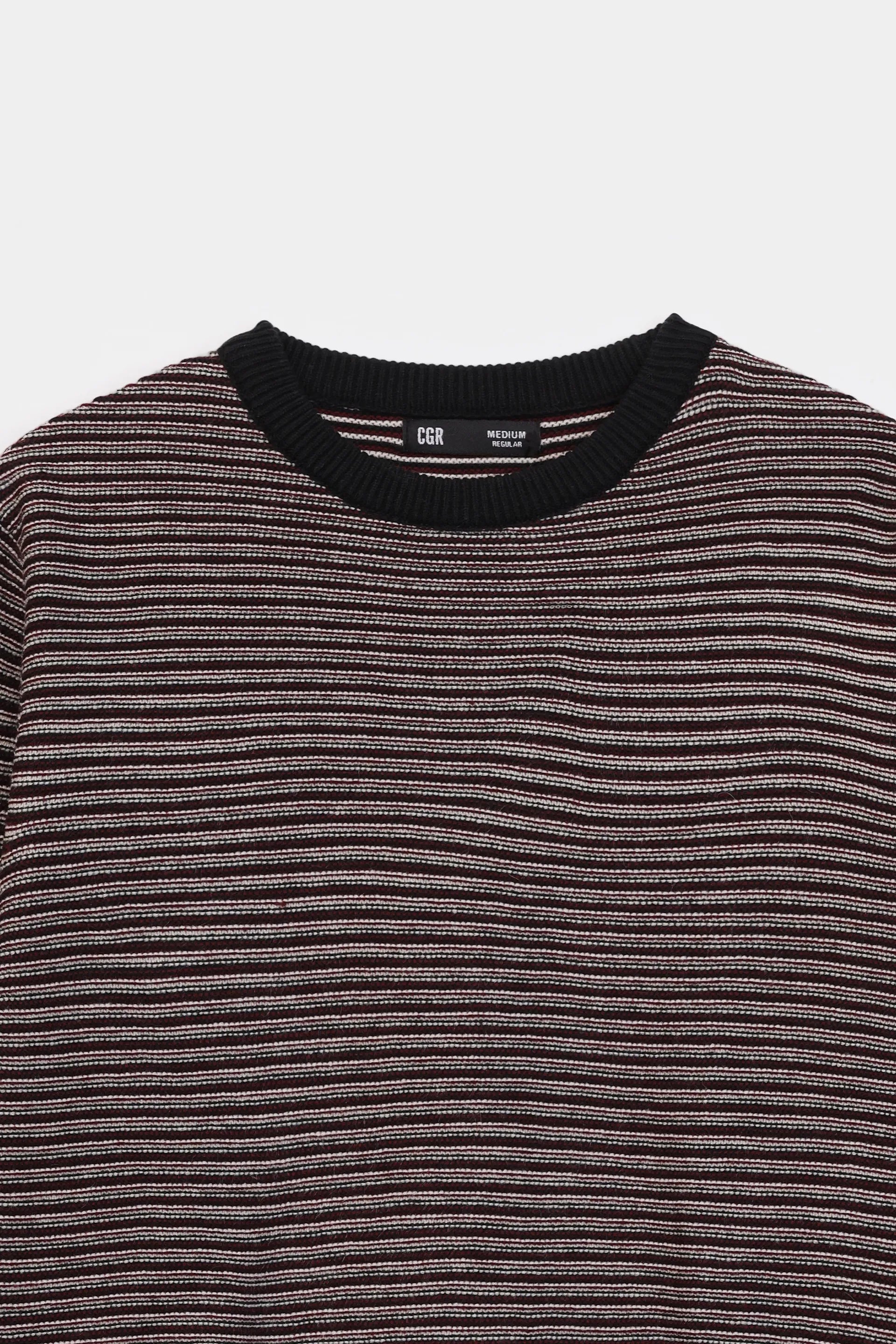 Crew Neck Striped Sweater - Cougar Clothing
