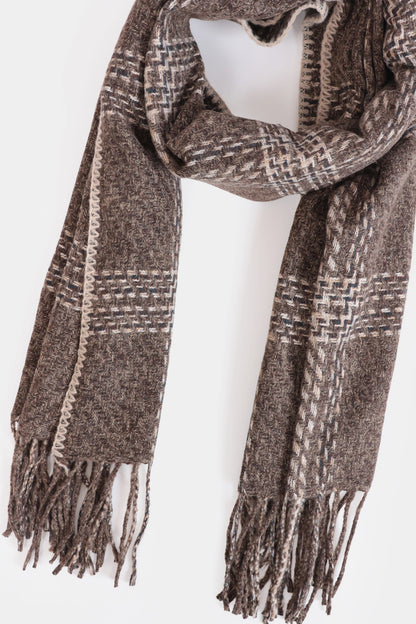 Chunky Check Knitted Shawl - Cougar Clothing