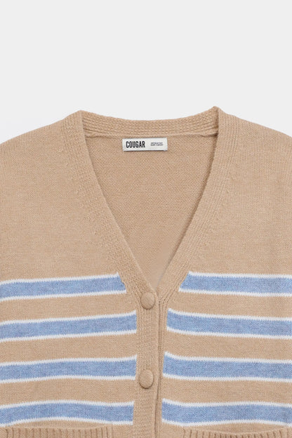 Contrast Striped Cardigan - Cougar Clothing