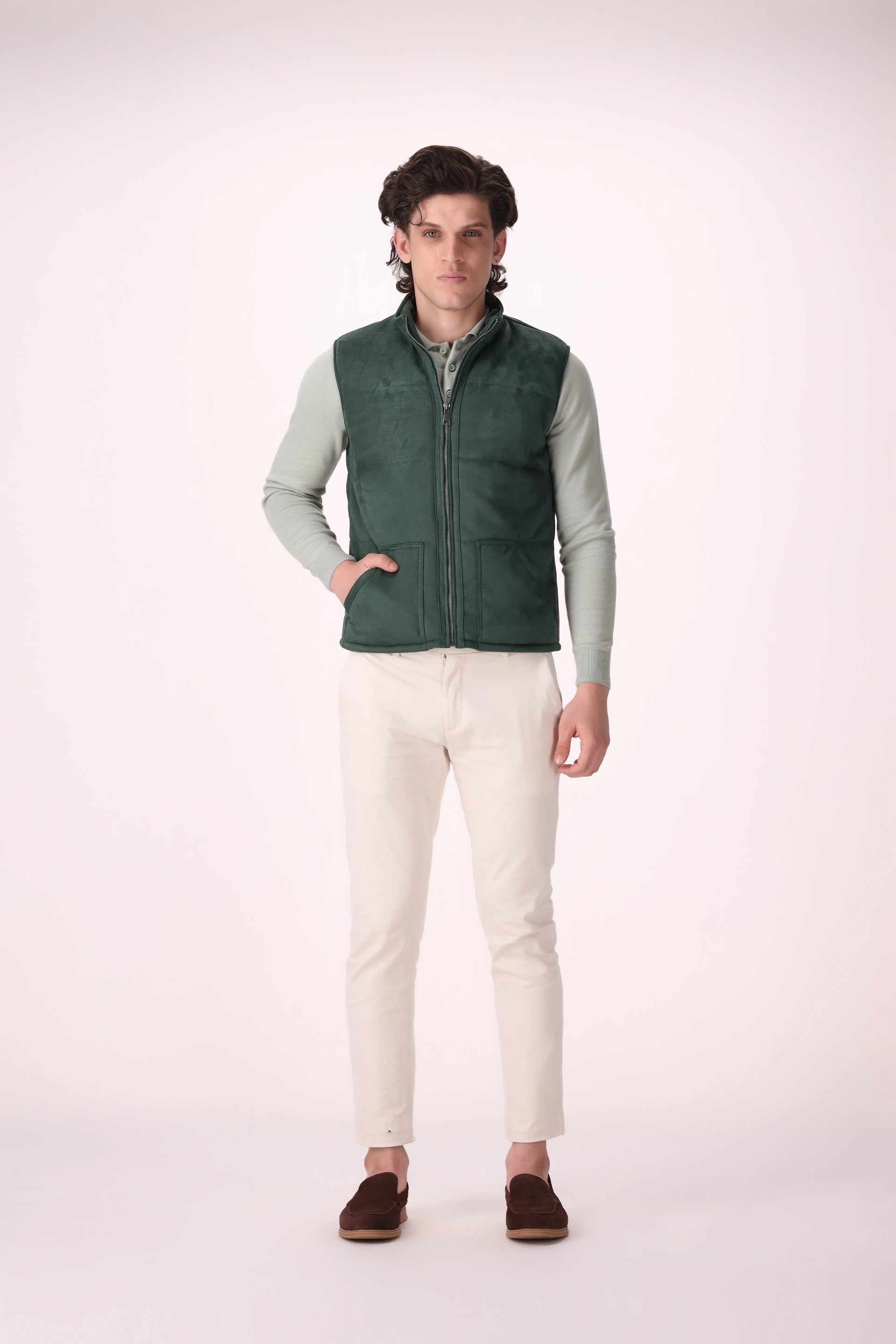 Quilted Suede Gilet - Cougar Clothing