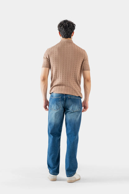 Johnny Collar Cable Knit Polo - Cougar Clothing