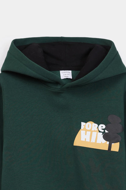 Printed Brushed-Inside Hoodie - Cougar Clothing