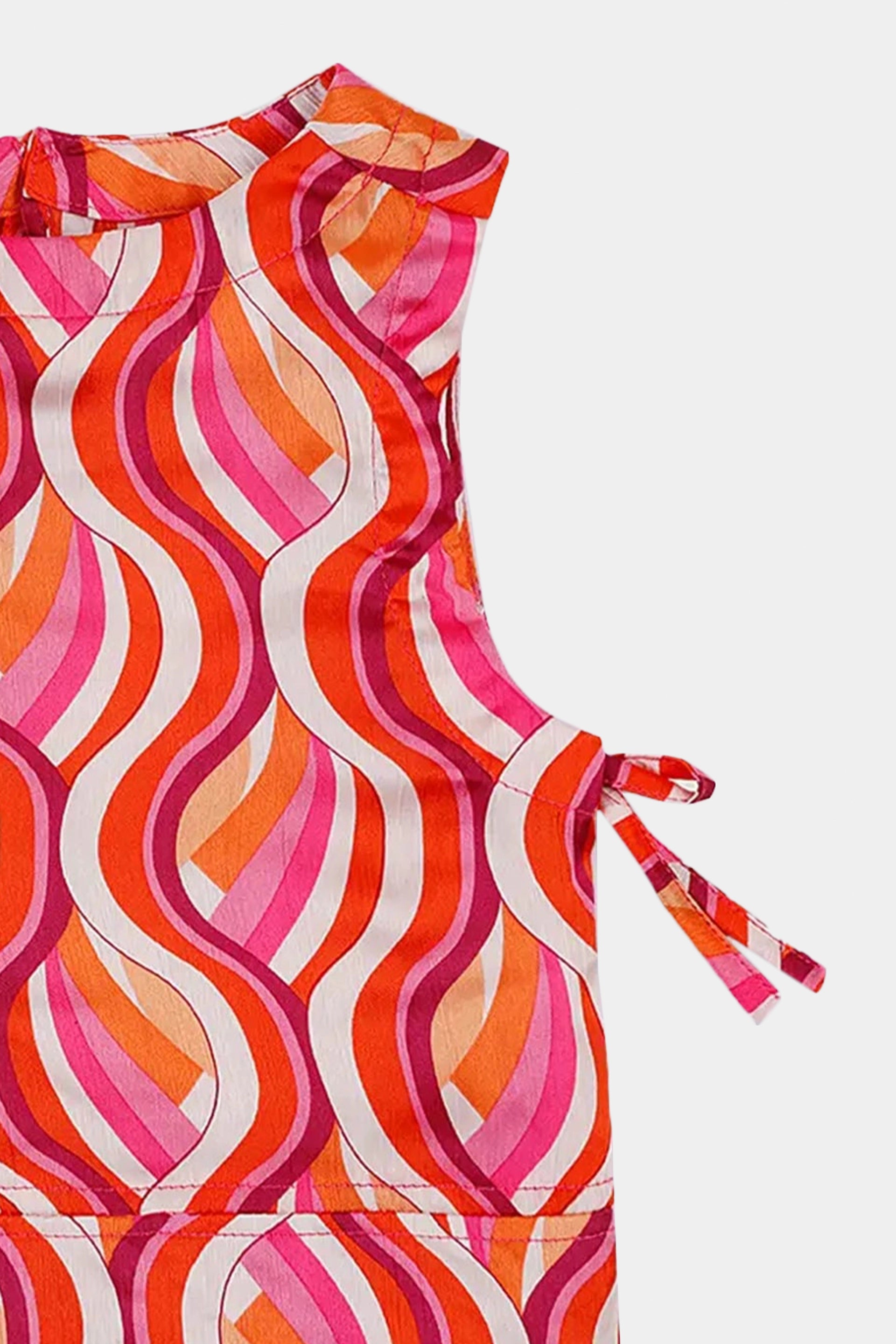 Printed Top With Side Bows - Cougar Clothing