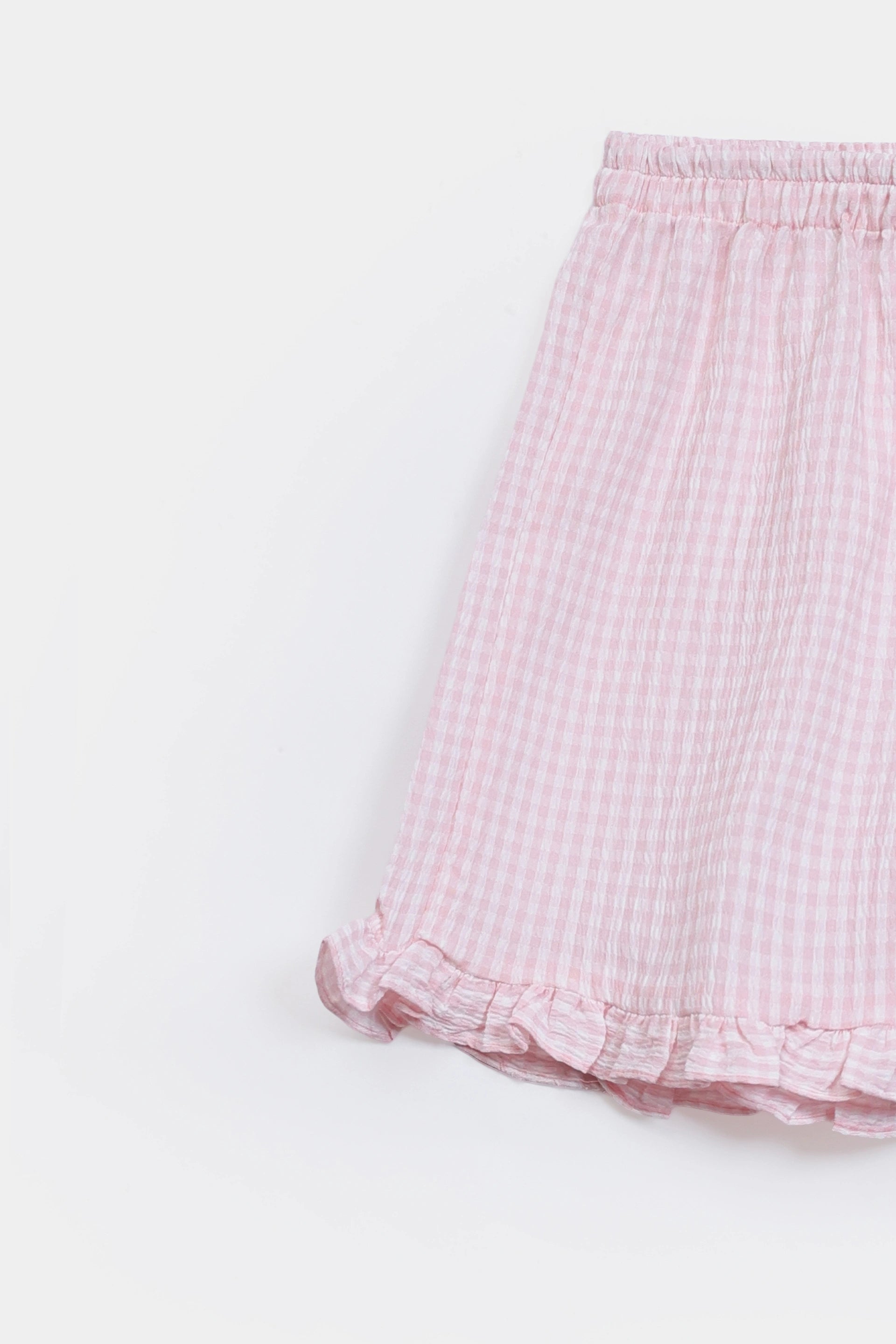 Checkered Cotton Shorts - Cougar Clothing