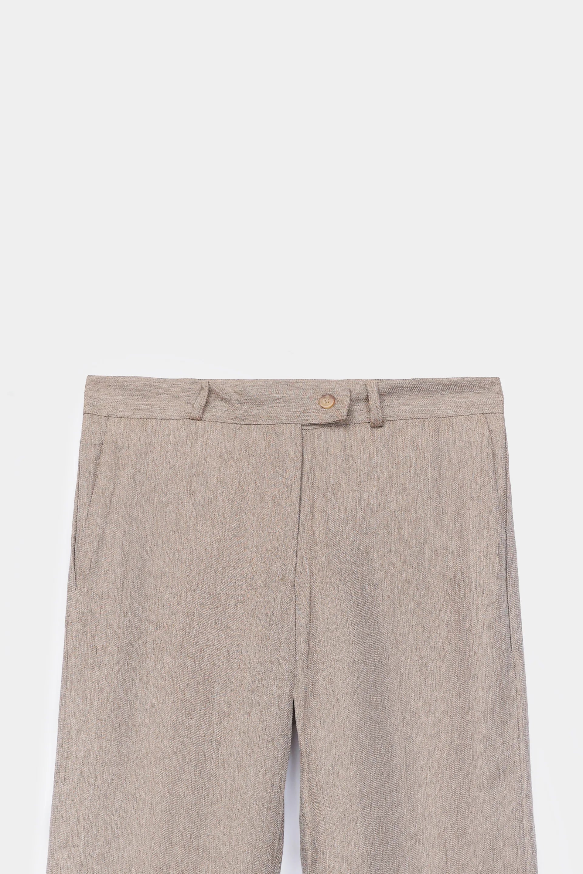 Wool-Mix Textured Trousers - Cougar Clothing