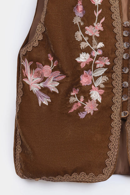 Embroidered Velvet Vest - Cougar Clothing