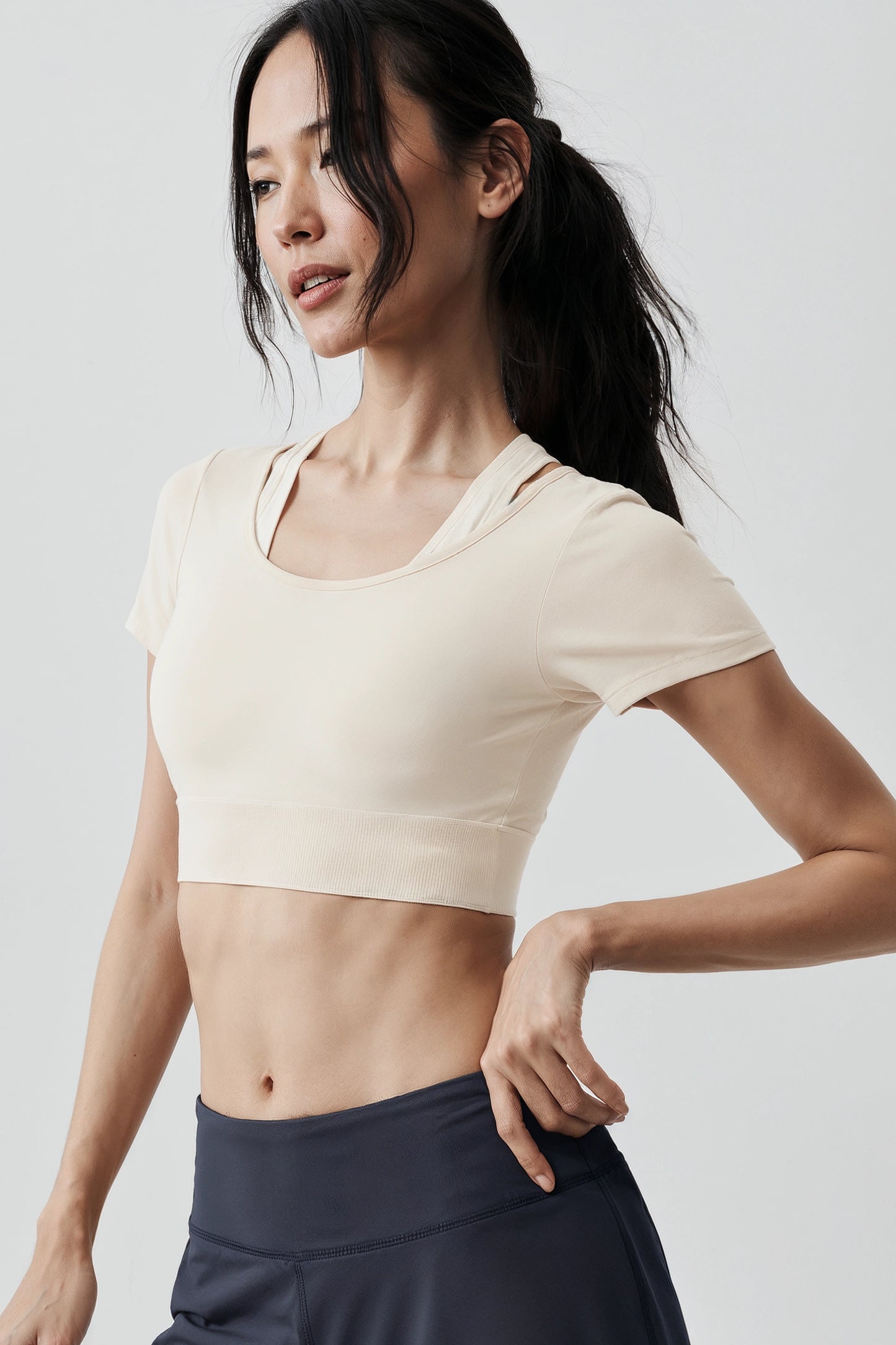 Activewear Cut-Out Crop Top