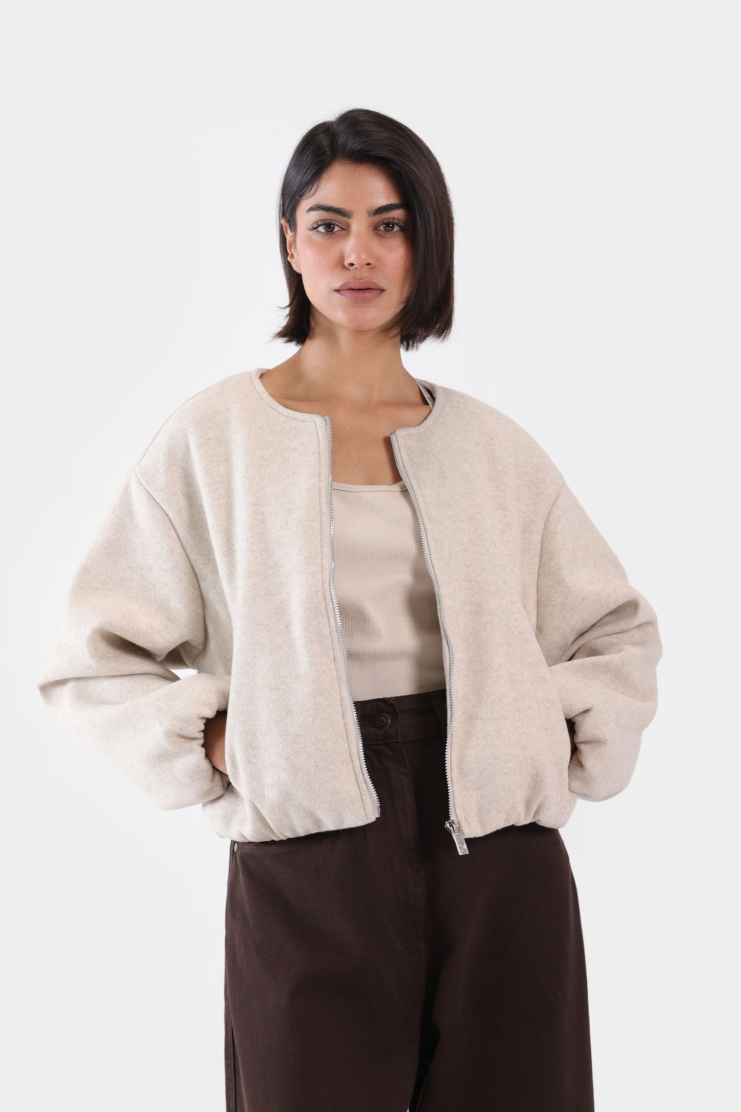 Tweed Cropped Jacket - Cougar Clothing