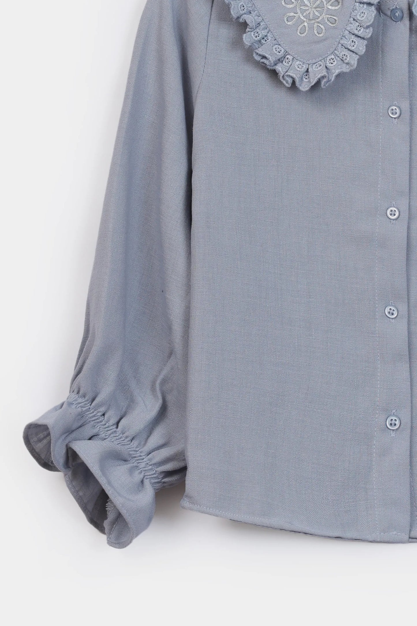 Bib Collar Embroidered Button-Down - Cougar Clothing