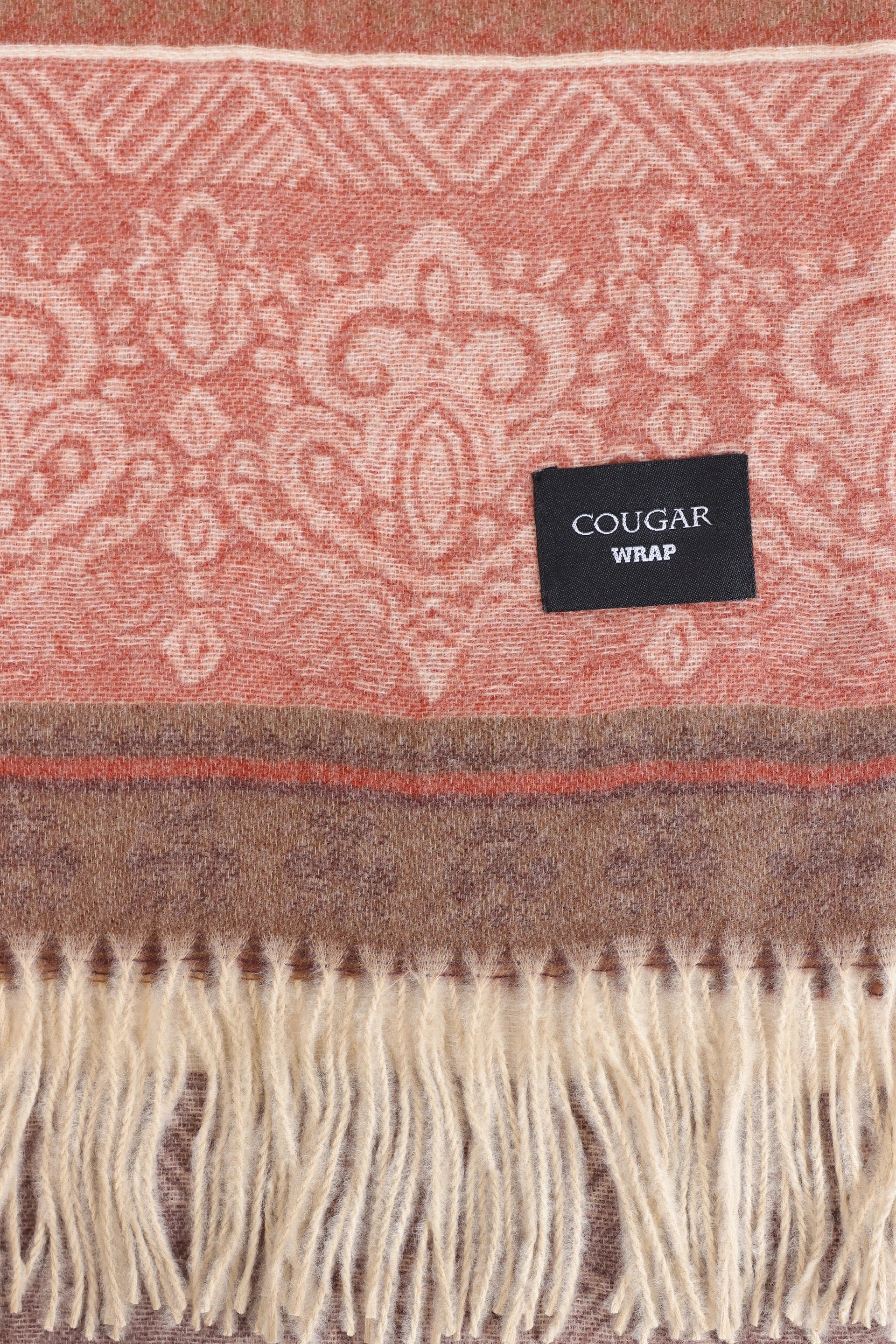 Knit Shawl With Paisley Pattern - Cougar Clothing