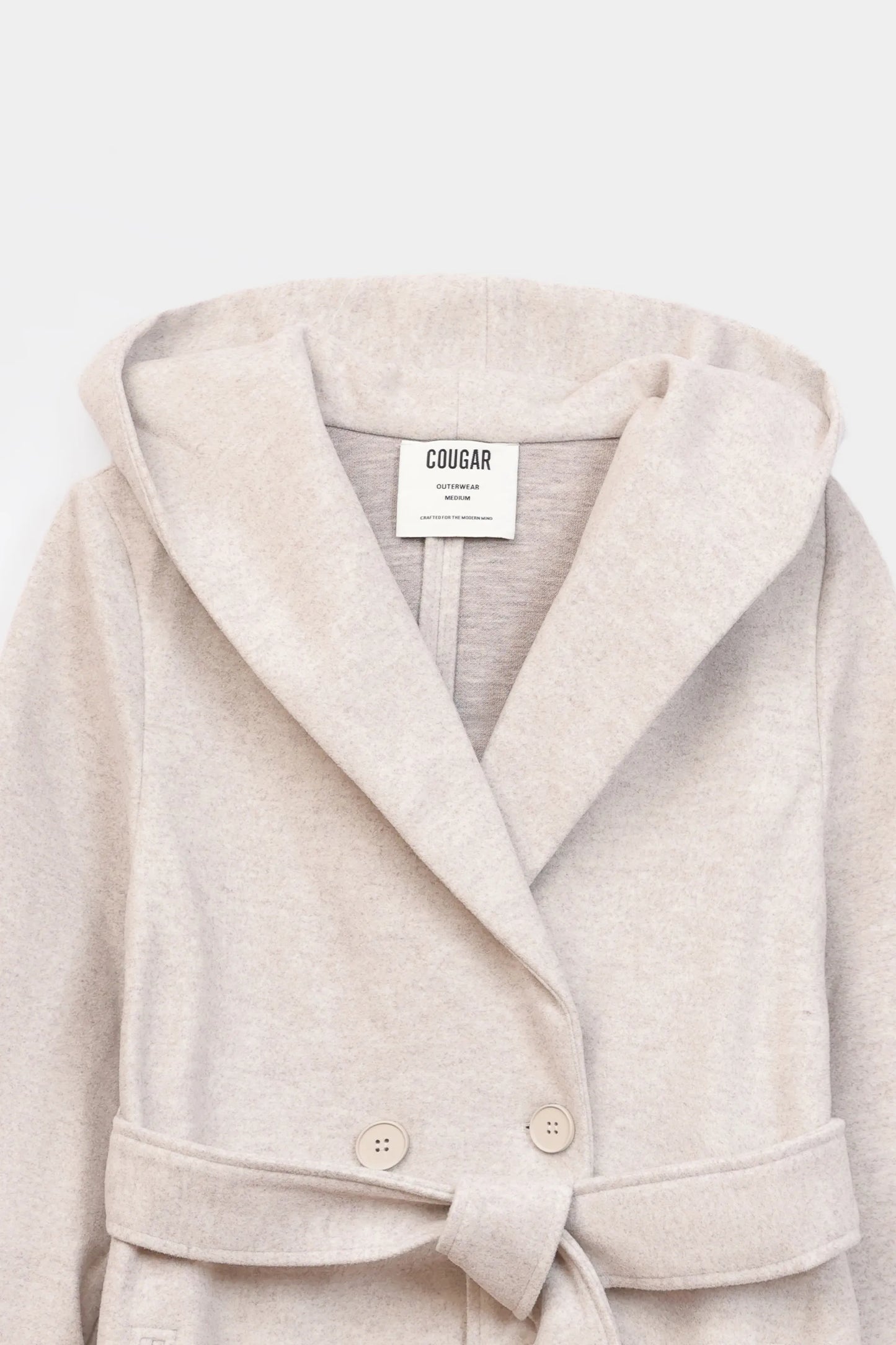 Hooded Belted Coat - Cougar Clothing