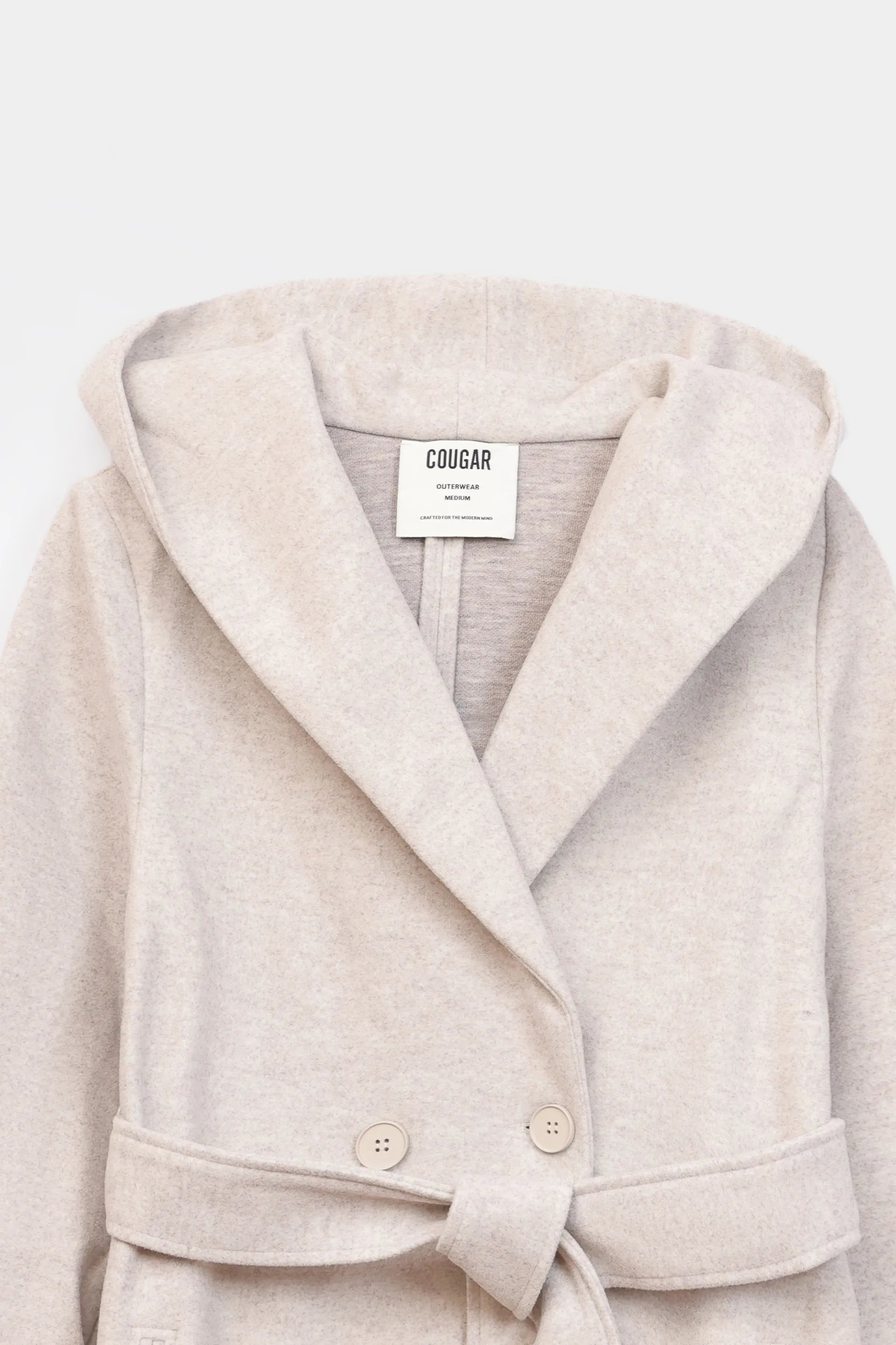 Hooded Belted Coat - Cougar Clothing