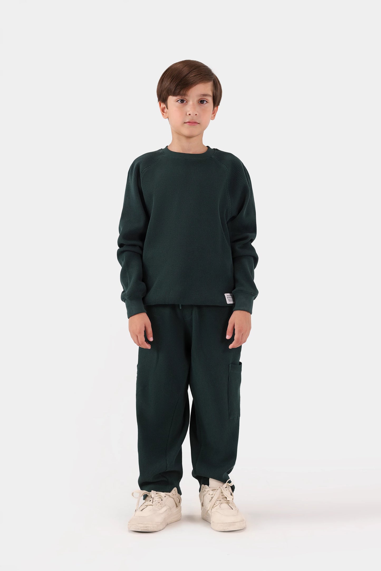 Waffle Knit Sweatshirt - Cougar Clothing