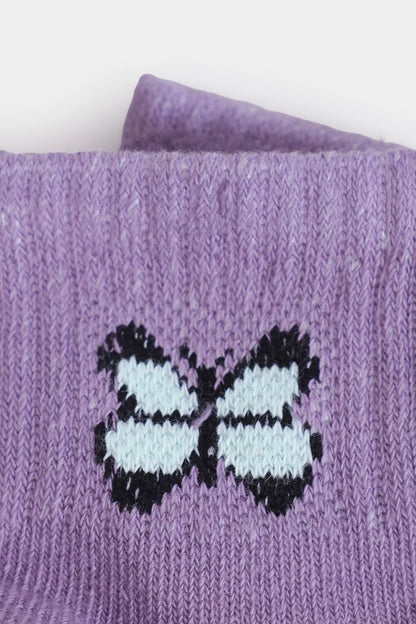 Pack of 3 Butterfly Short Crew Socks - Cougar Clothing