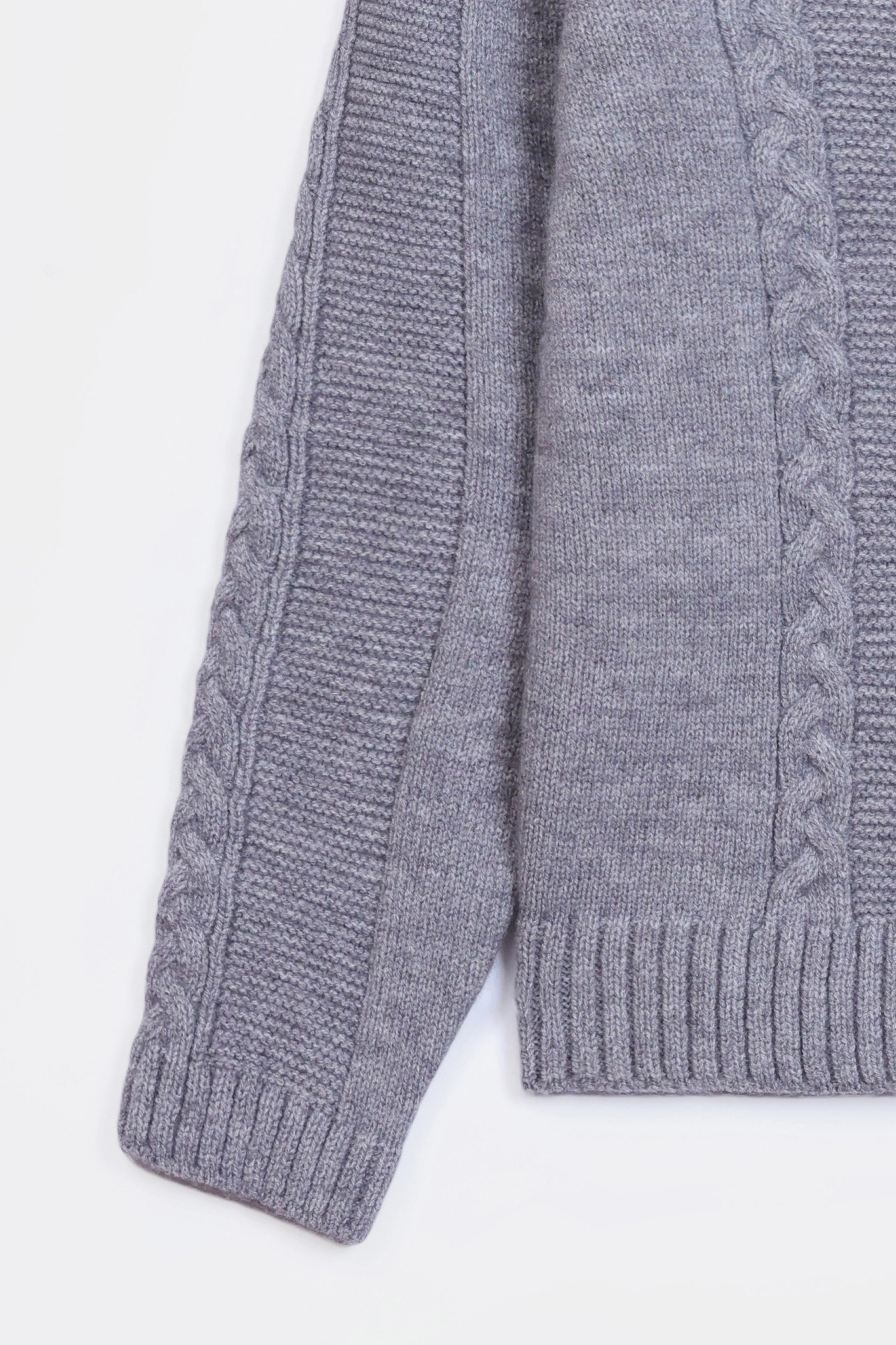 Shawl Collar Cable Knit Sweater - Cougar Clothing