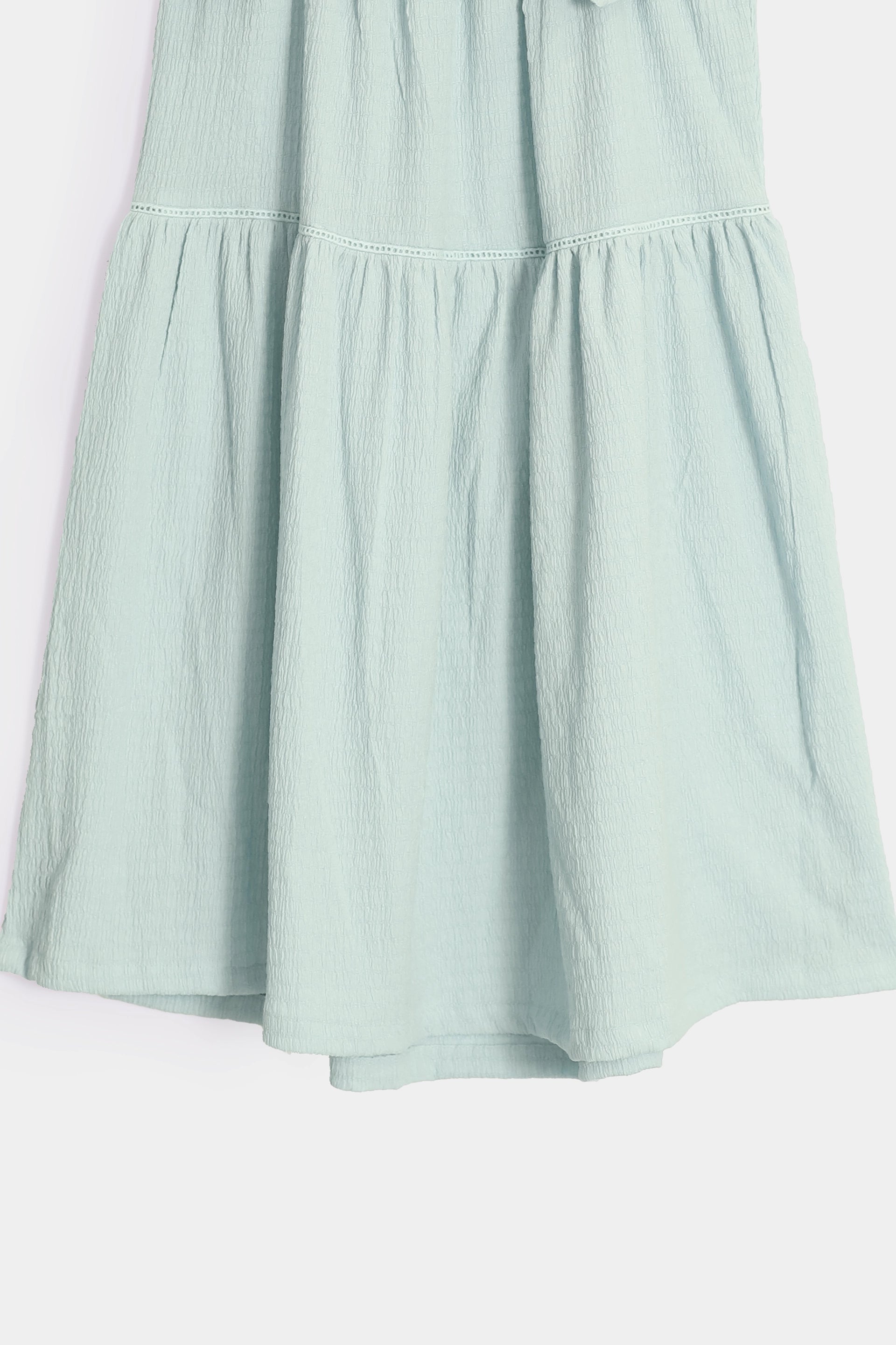 Textured Dress With Bowknots - Cougar Clothing