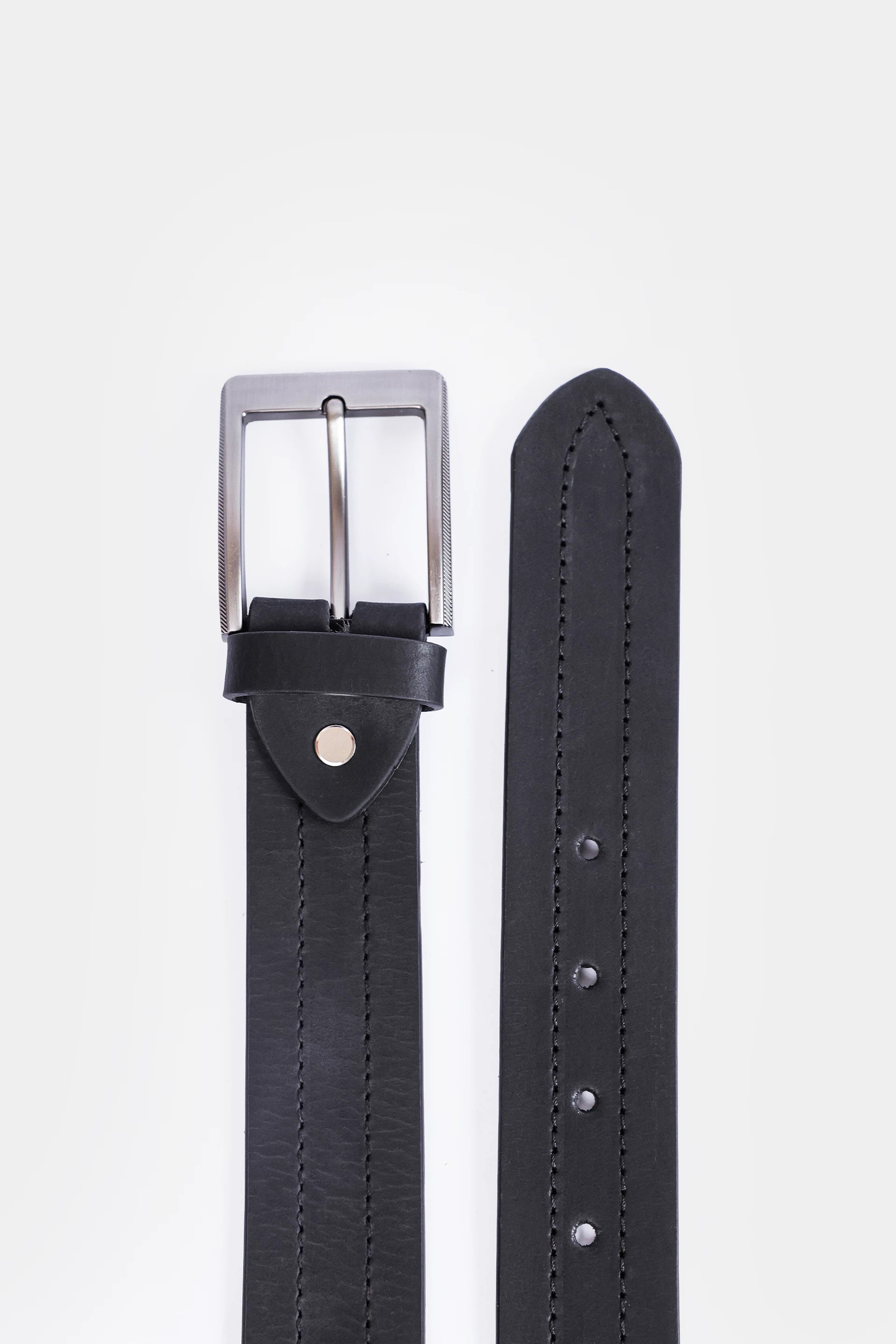 Top Stitched Leather Belt - Cougar Clothing