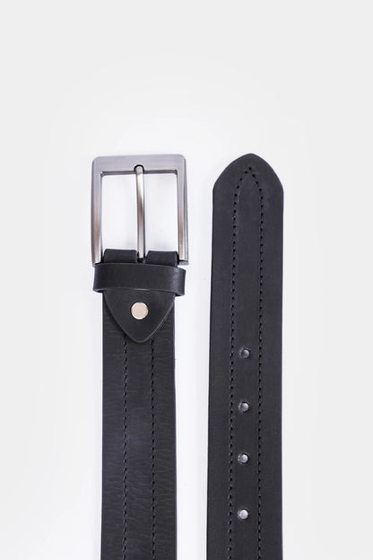 Top Stitched Leather Belt - Cougar Clothing