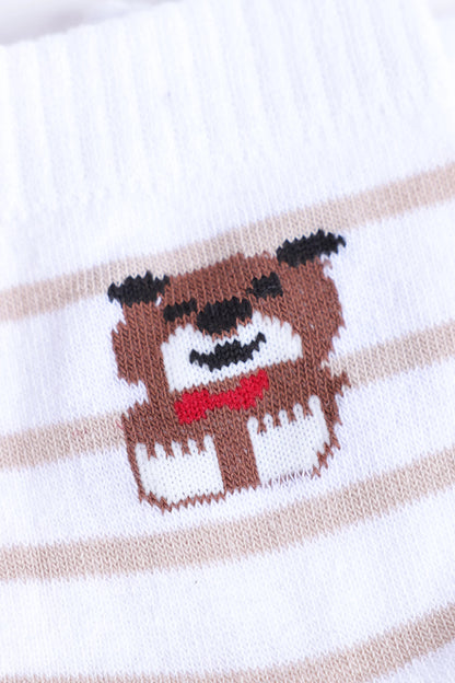 Pack of 3 Cute Bear Striped Socks