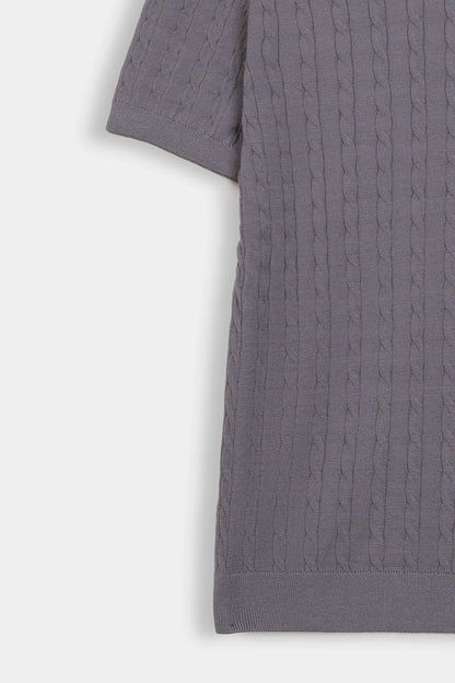 Cable Knit T-Shirt - Cougar Clothing
