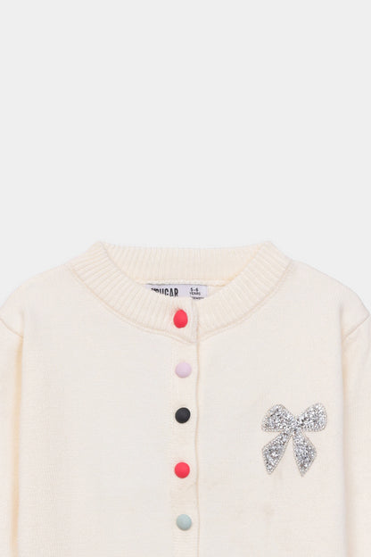Cardigan With Embellished Bow - Cougar Clothing