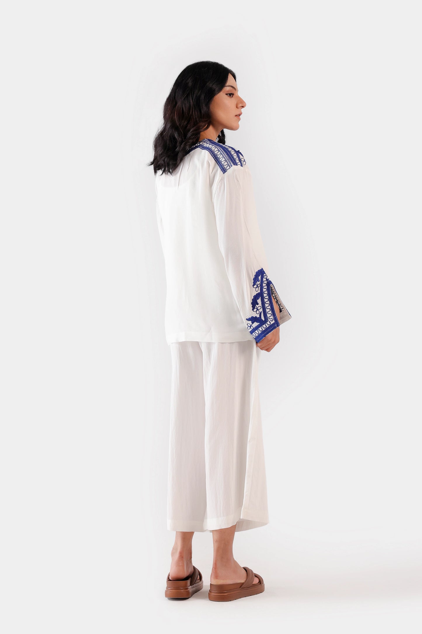 Embroidered Raw Silk Top - Cougar Clothing
