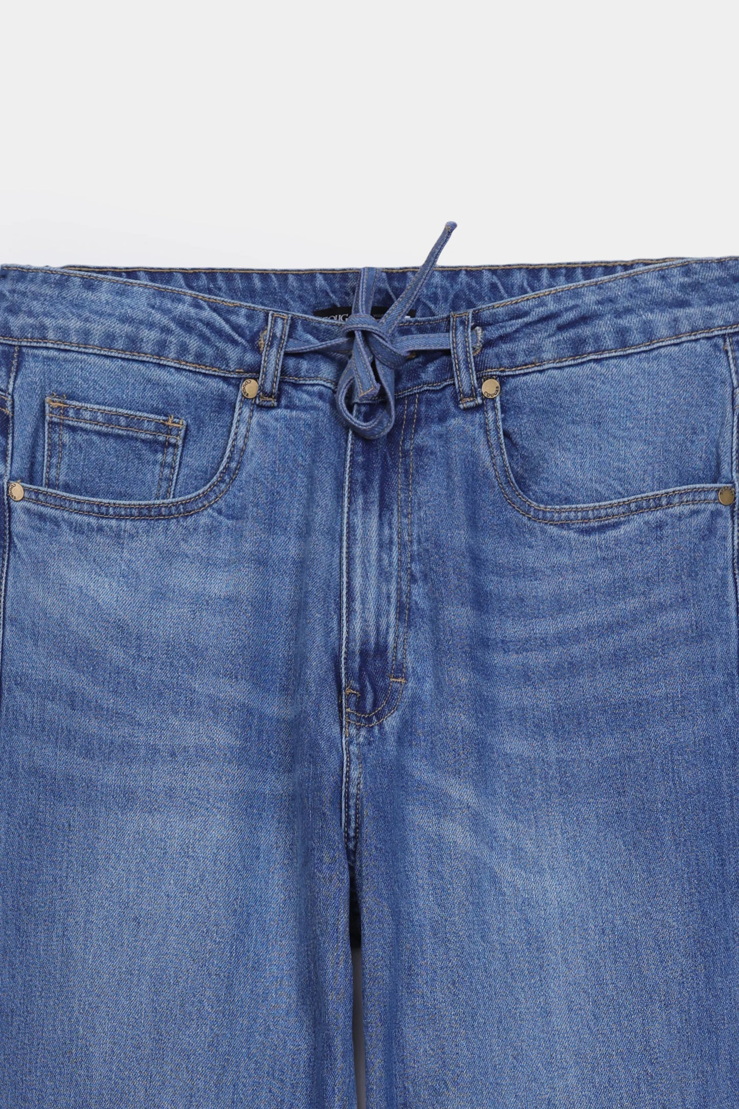 Relaxed Fit Jeans With Drawstring - Cougar Clothing