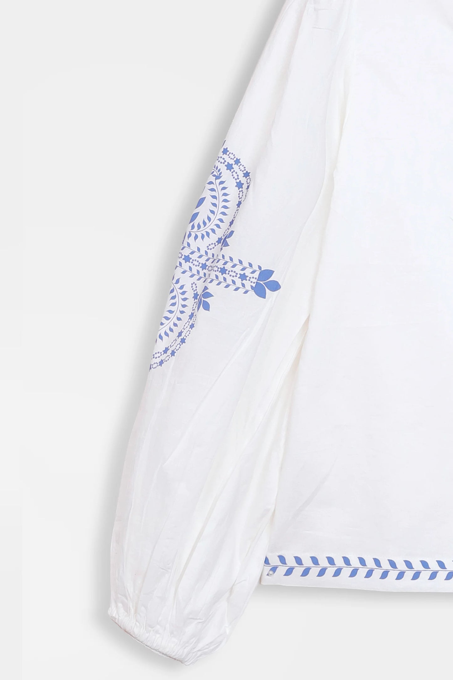 Printed Top With Balloon Sleeves - Cougar Clothing