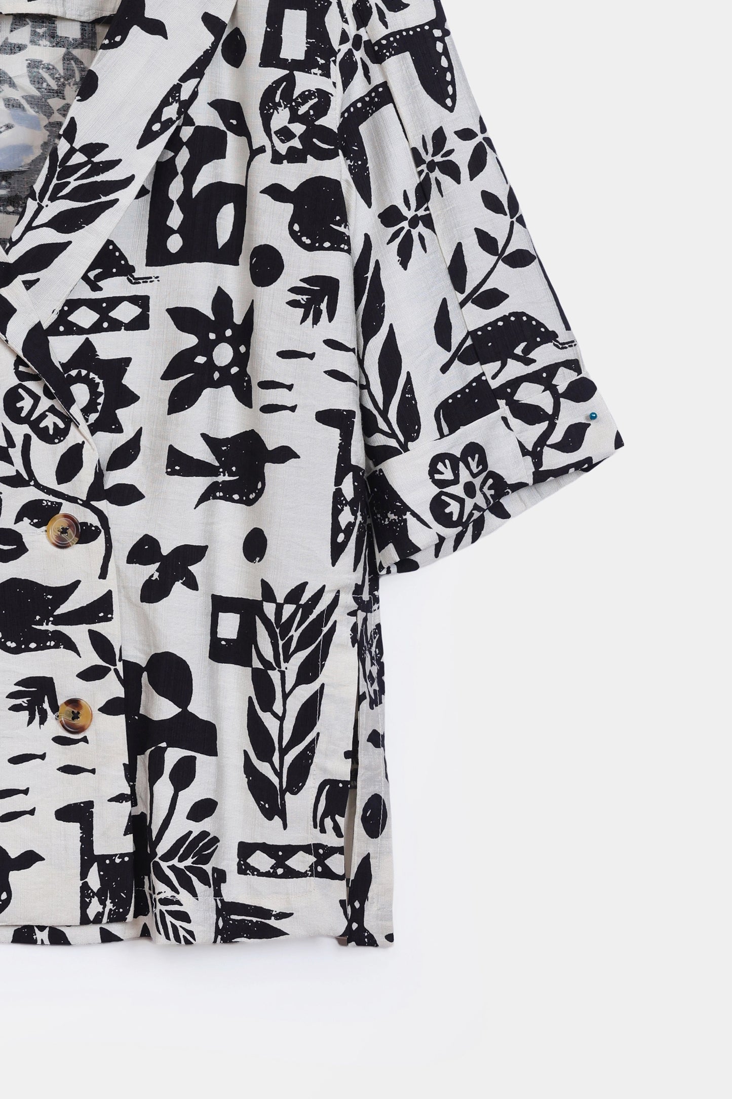 Printed Double-Breasted Blazer Top - Cougar Clothing