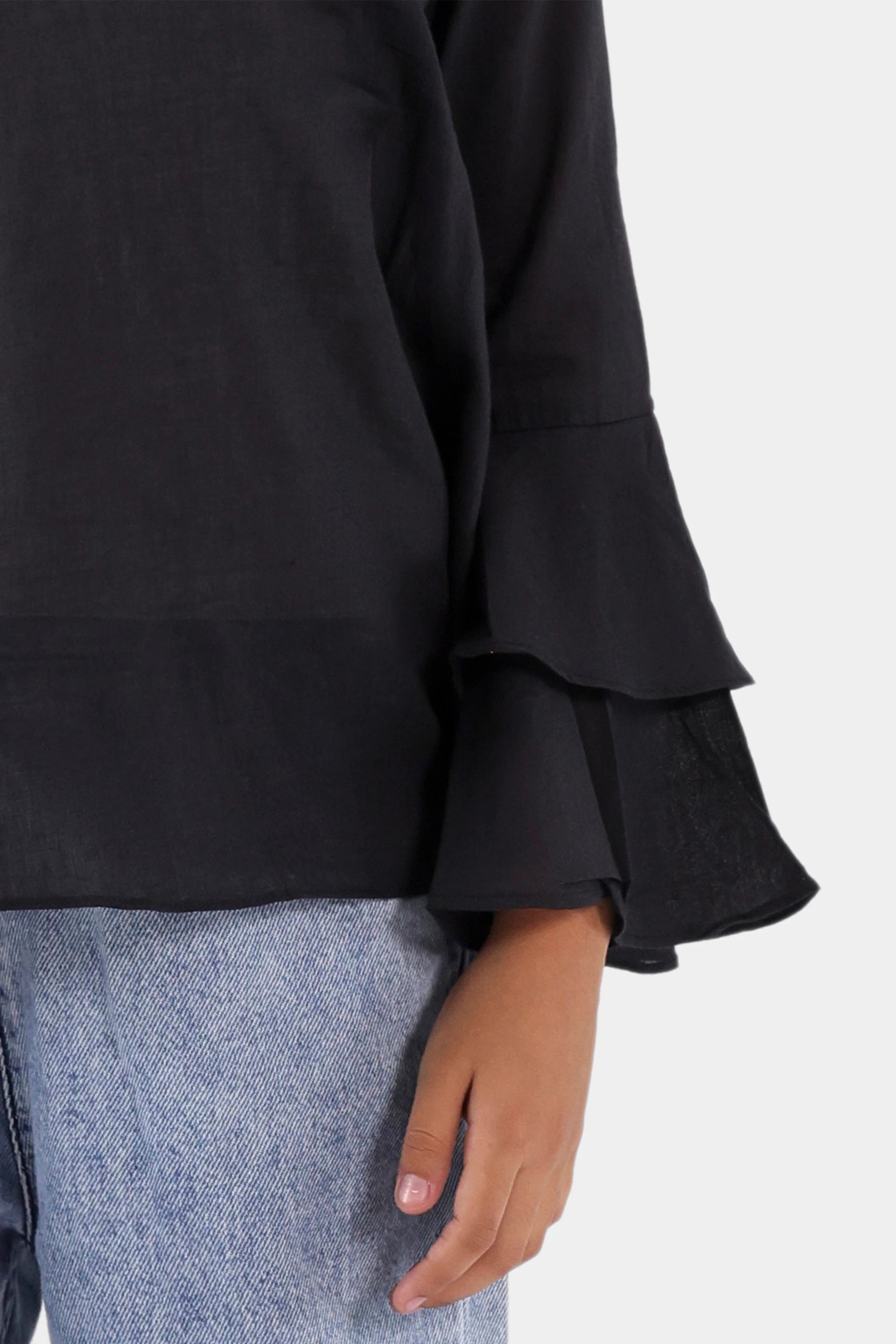 Top With Flounce Sleeves - Cougar Clothing