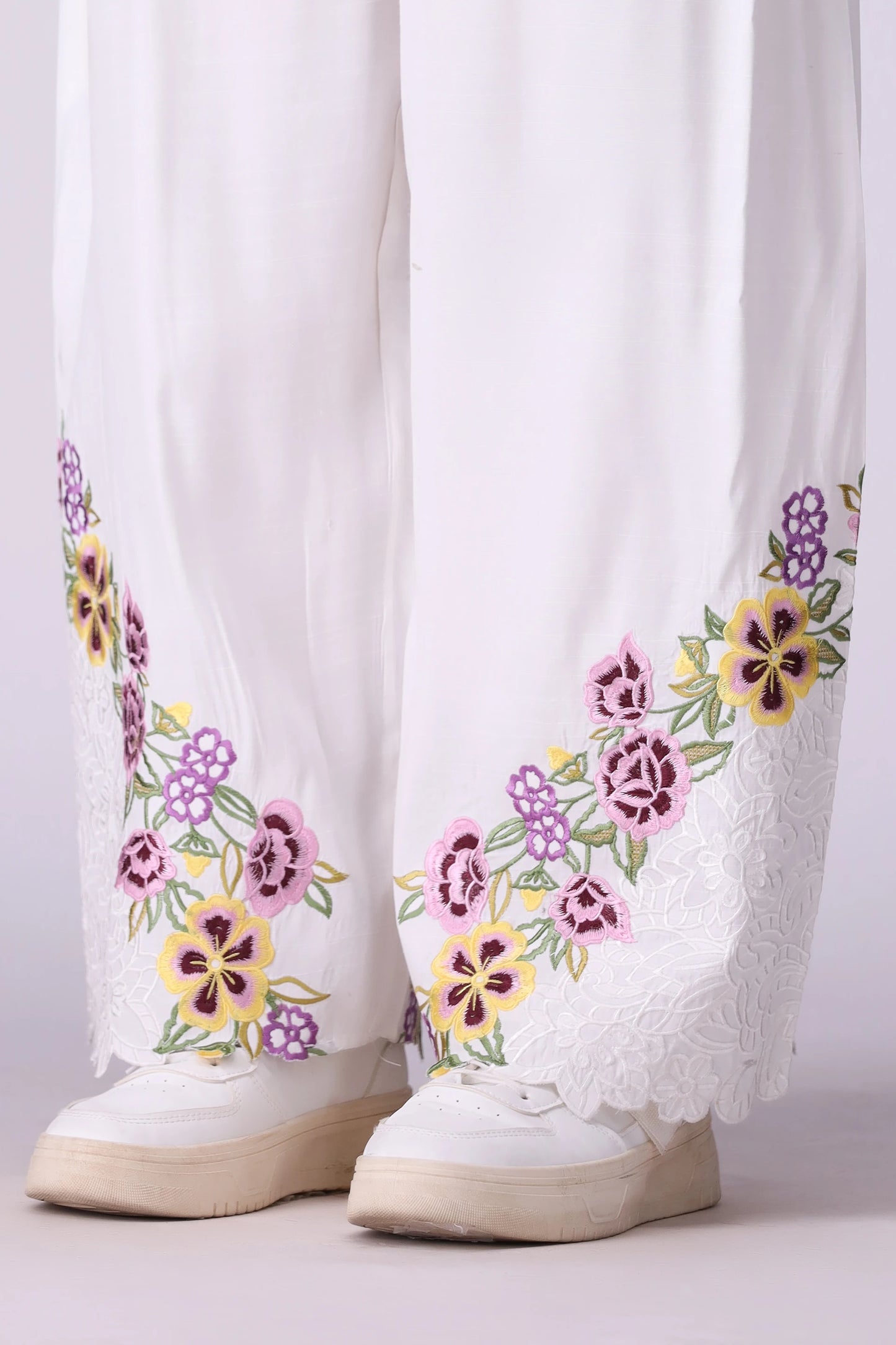 Floral Trail Embroidered Trousers - Cougar Clothing
