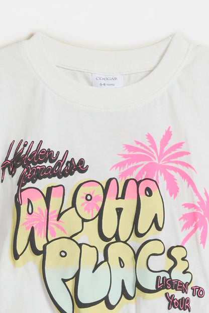 Graphic T-Shirt With Cinched Hem - Cougar Clothing