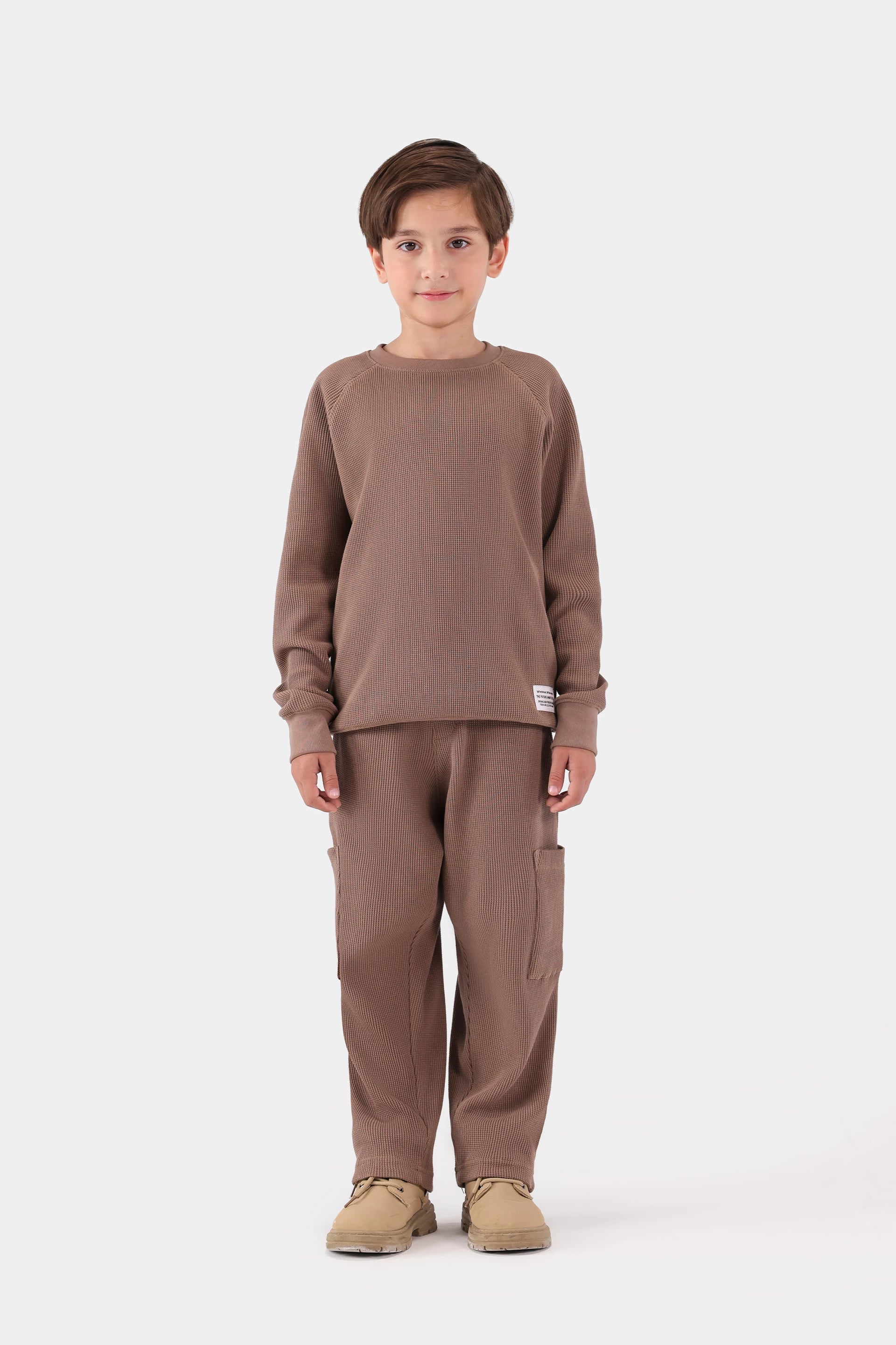 Waffle Knit Sweatshirt - Cougar Clothing