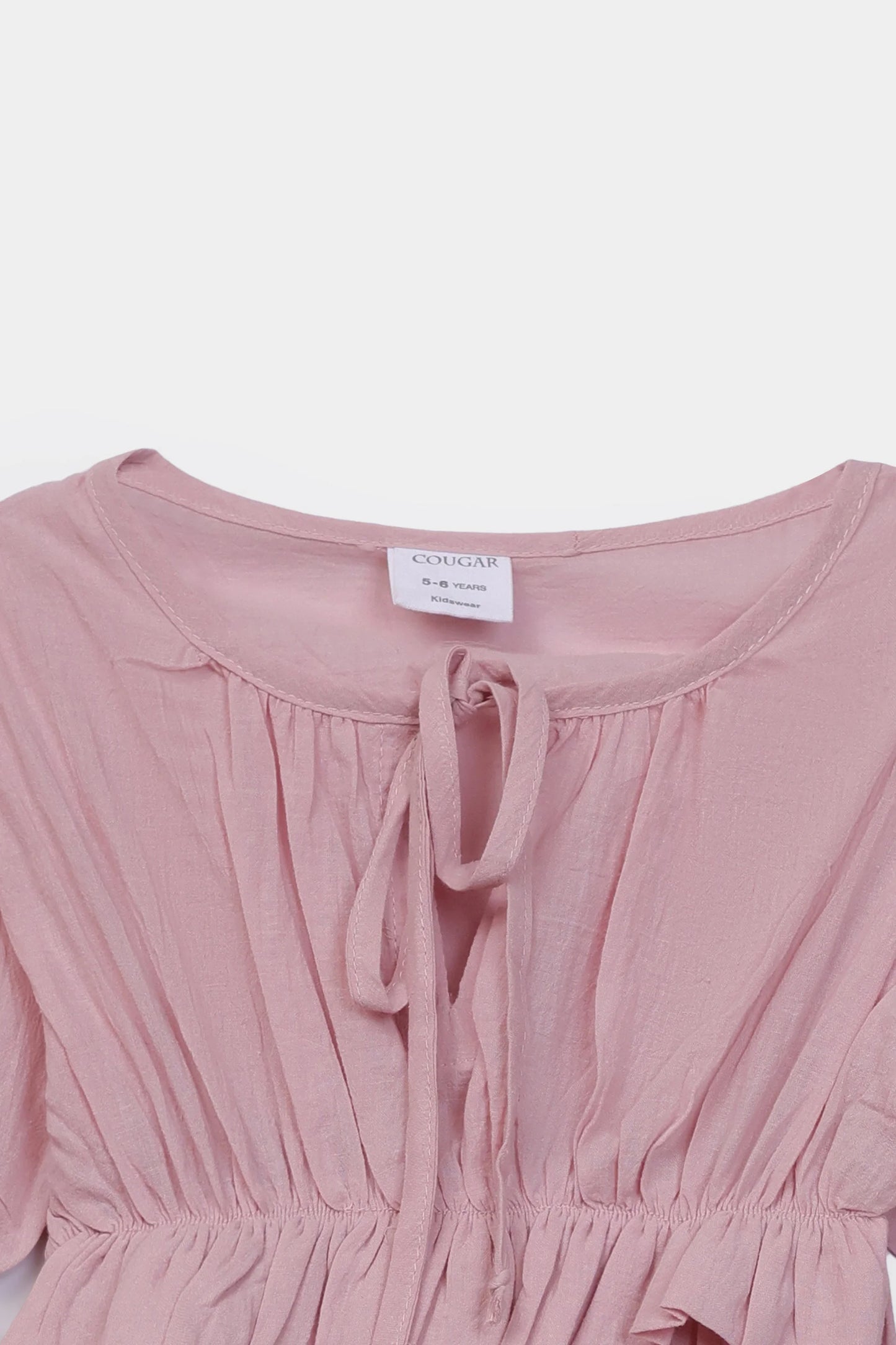 Ruffled Blouse With Drawstring - Cougar Clothing