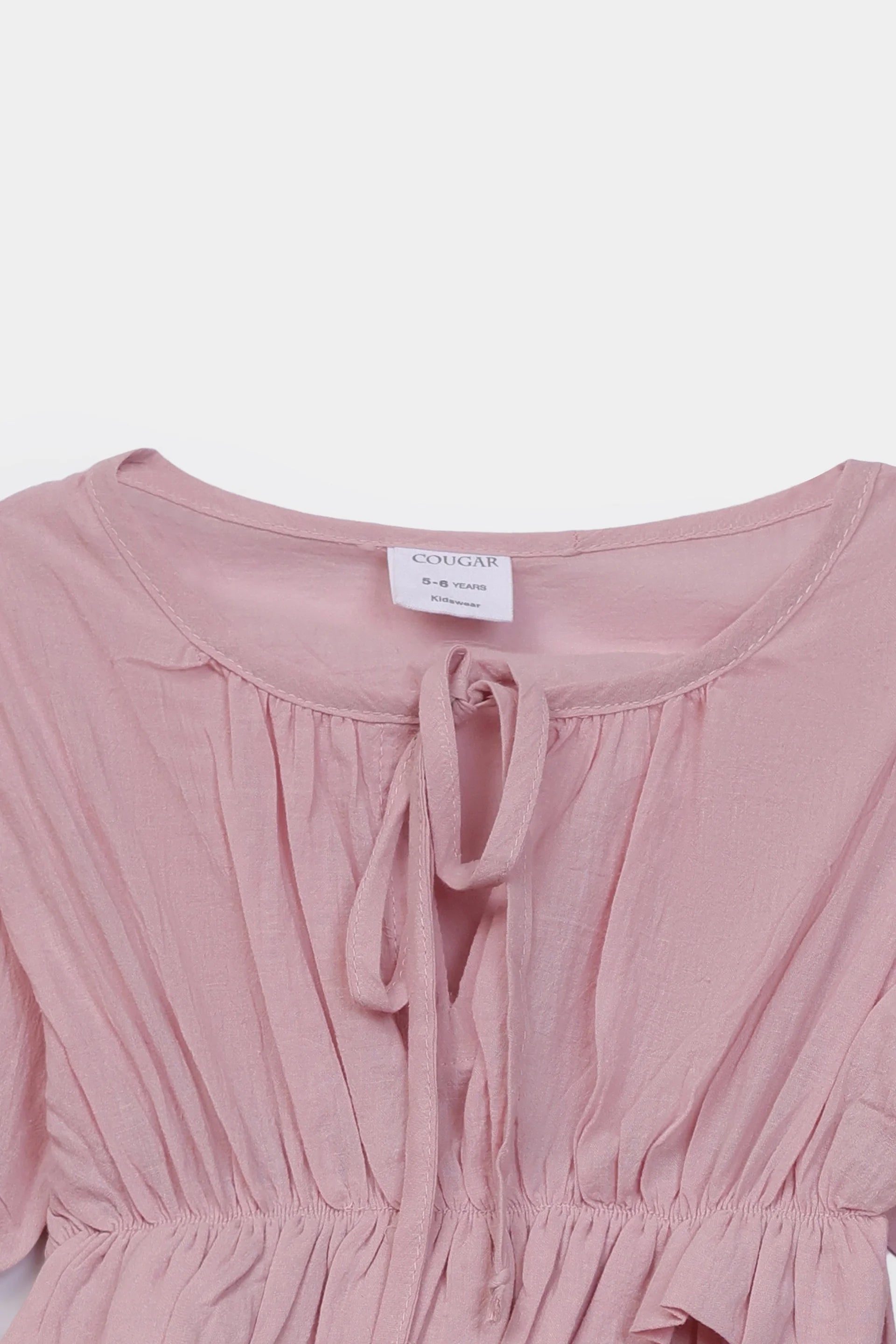 Ruffled Blouse With Drawstring - Cougar Clothing