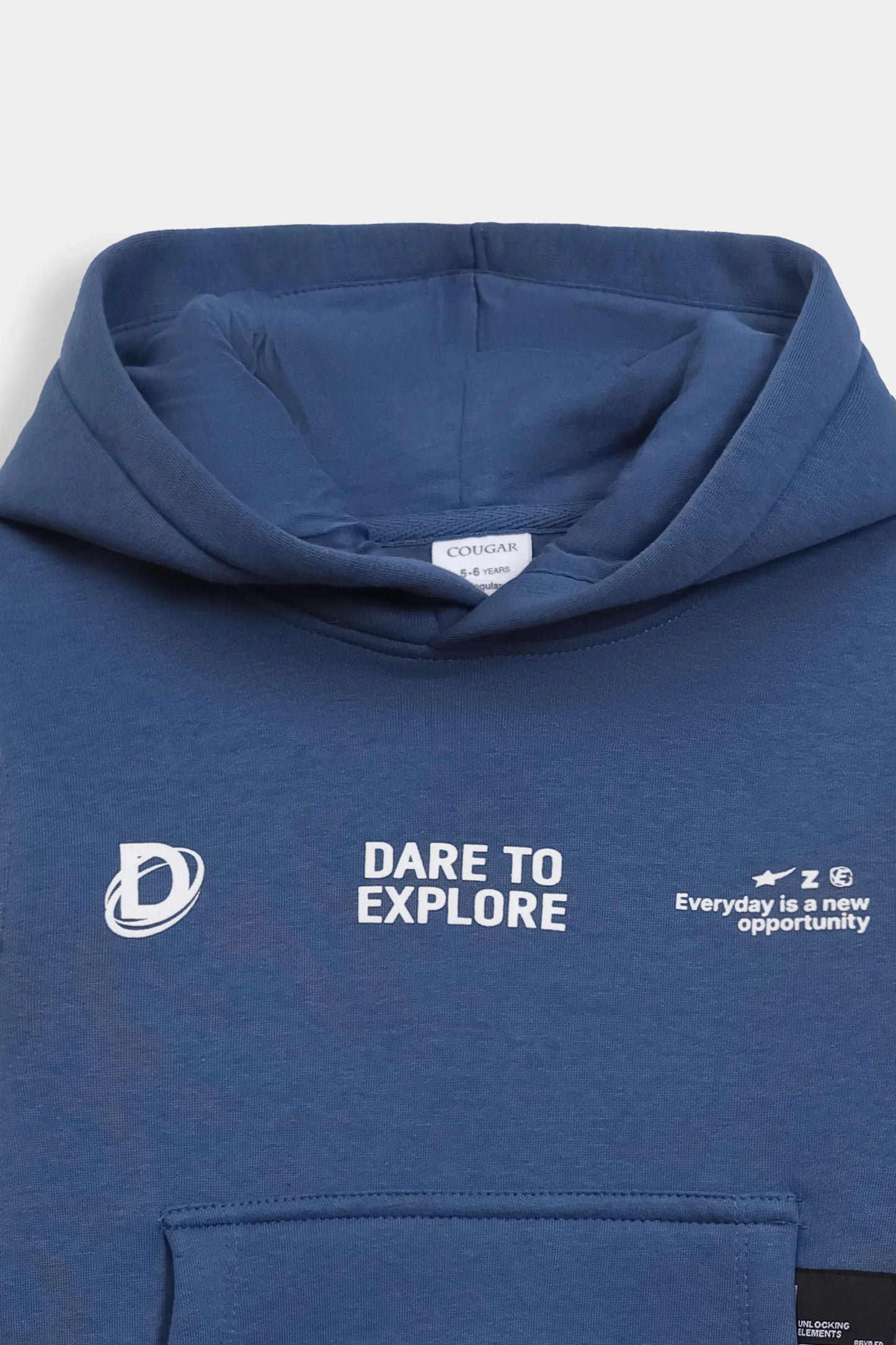 Text Print Fleece Hoodie - Cougar Clothing