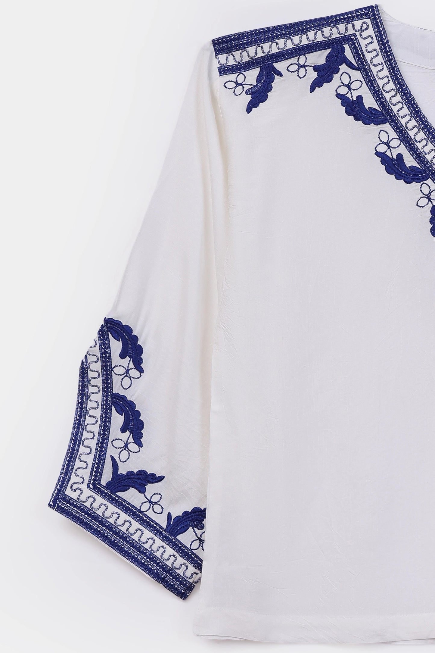 Embroidered Raw Silk Top - Cougar Clothing
