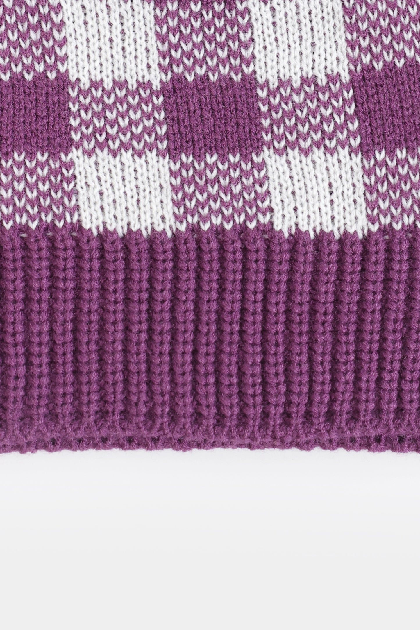 Checkered Knit Beanie